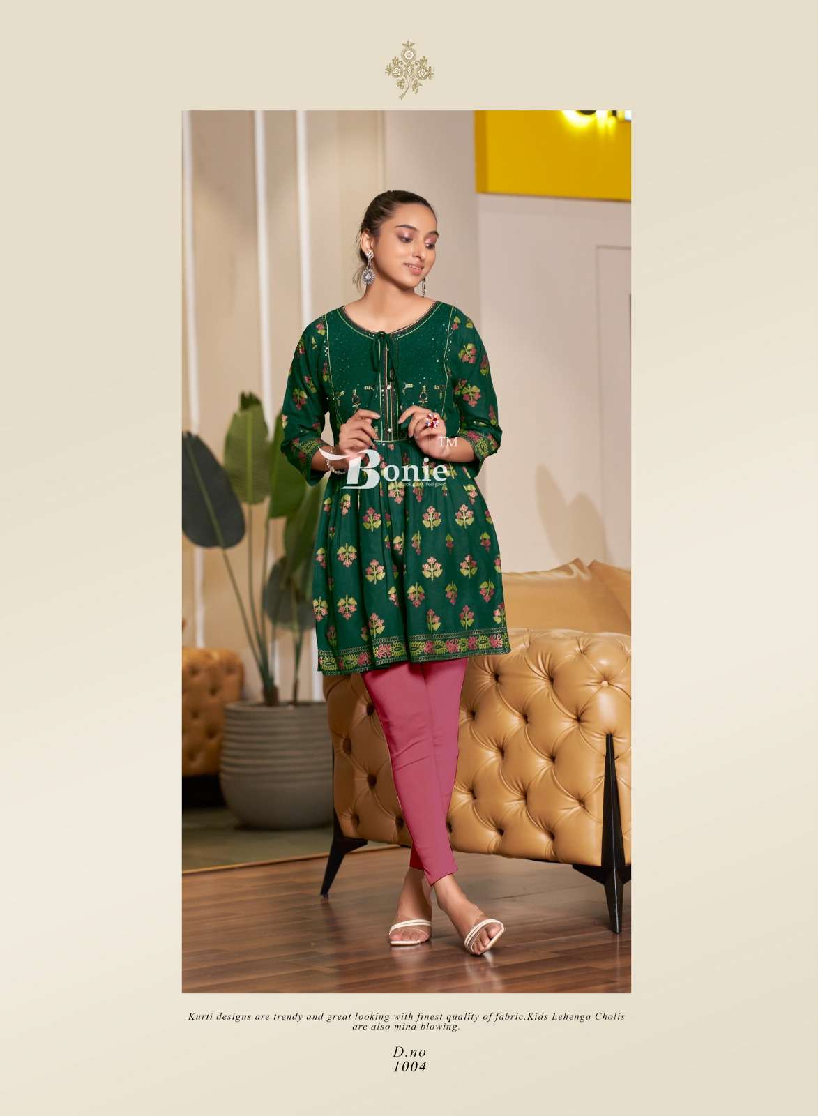 bonie nikki 1001-1006 series designer rayon tunic top catalogue buy online dealer surat 