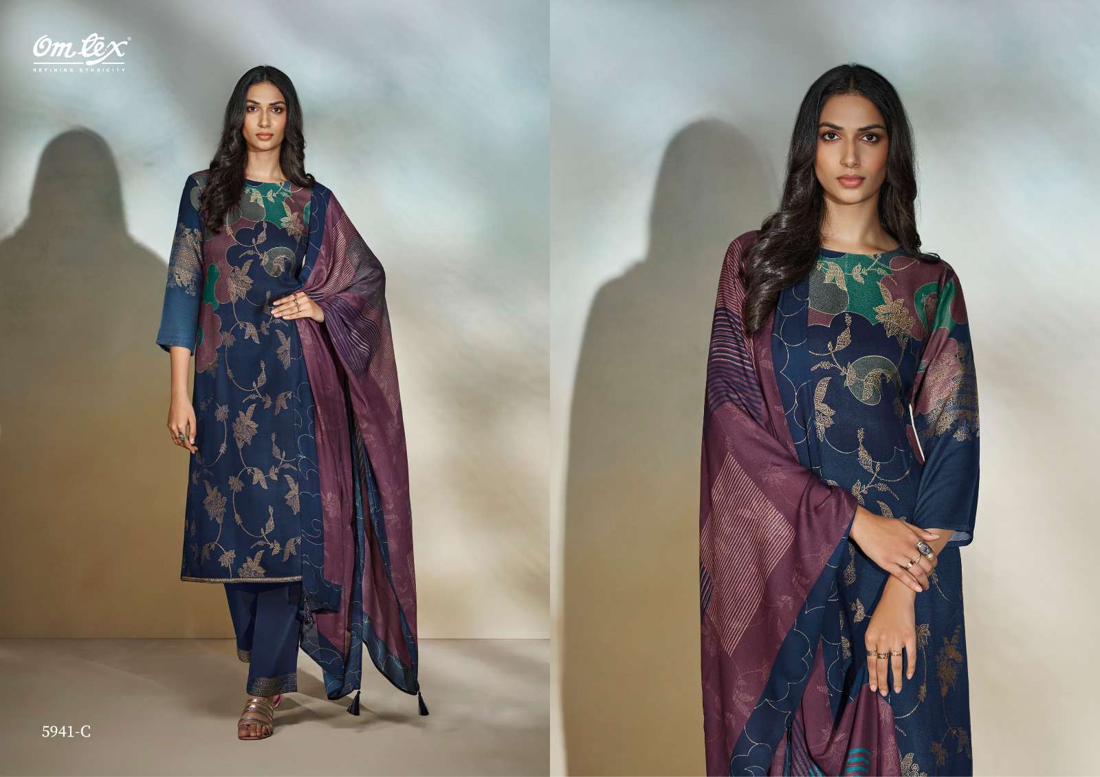 carina by om tex pure pashmina jacquard dress material catalogue online dealer surat gujarat 