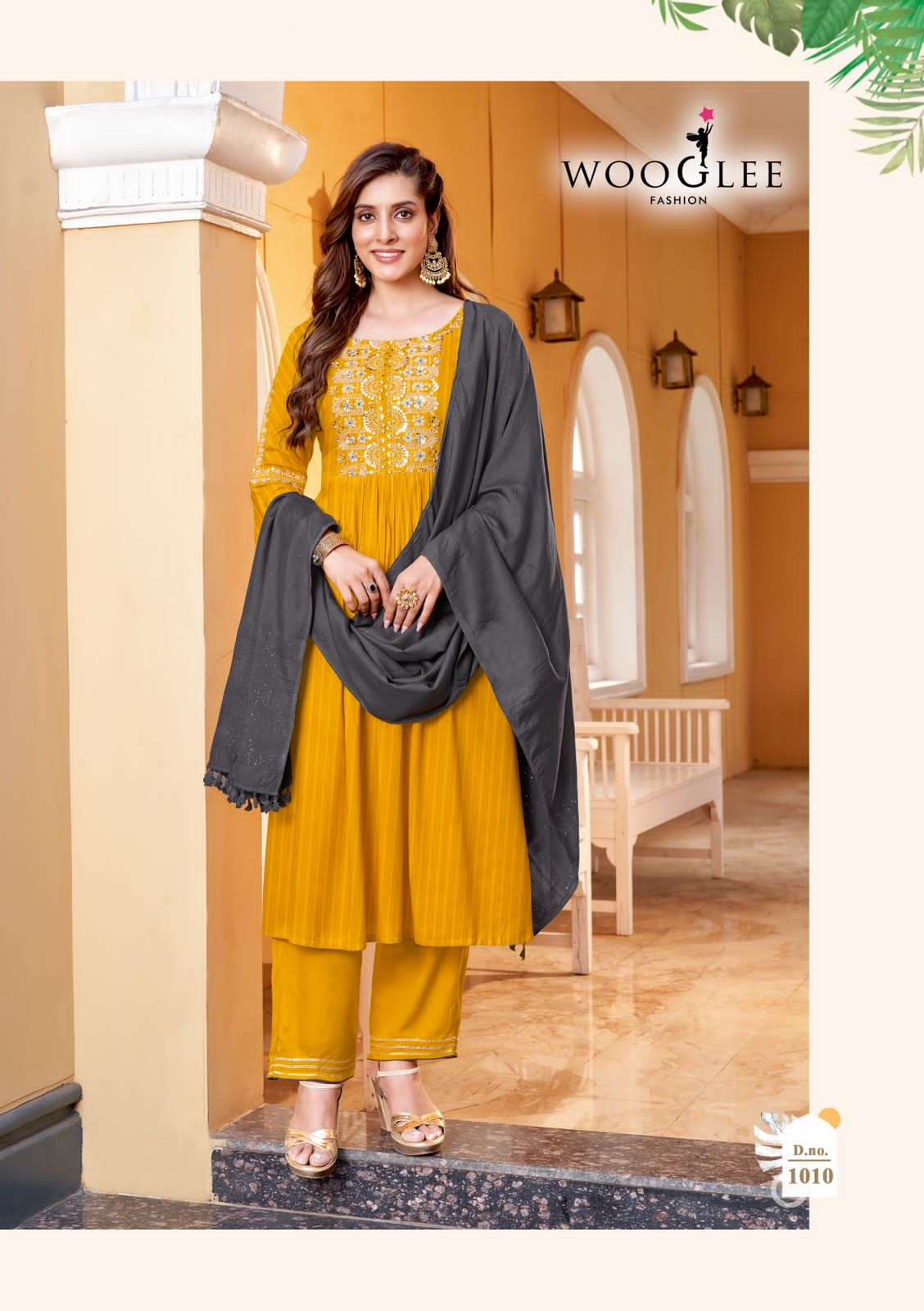 coral vol-2 by wooglee fashion 1007-1012 series trendy designer top bottom with dupatta set catalogue surat 