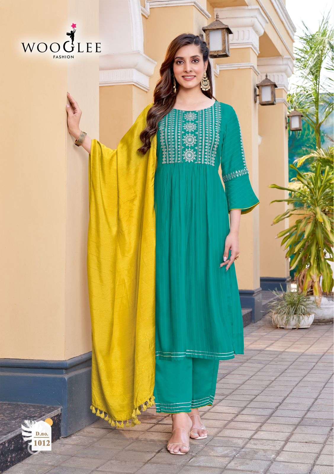 coral vol-2 by wooglee fashion 1007-1012 series trendy designer top bottom with dupatta set catalogue surat 