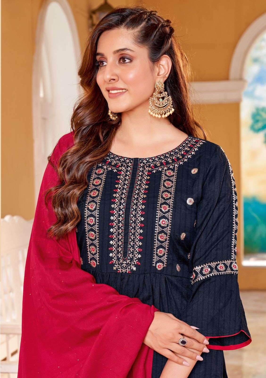 coral vol-2 by wooglee fashion 1007-1012 series trendy designer top bottom with dupatta set catalogue surat 