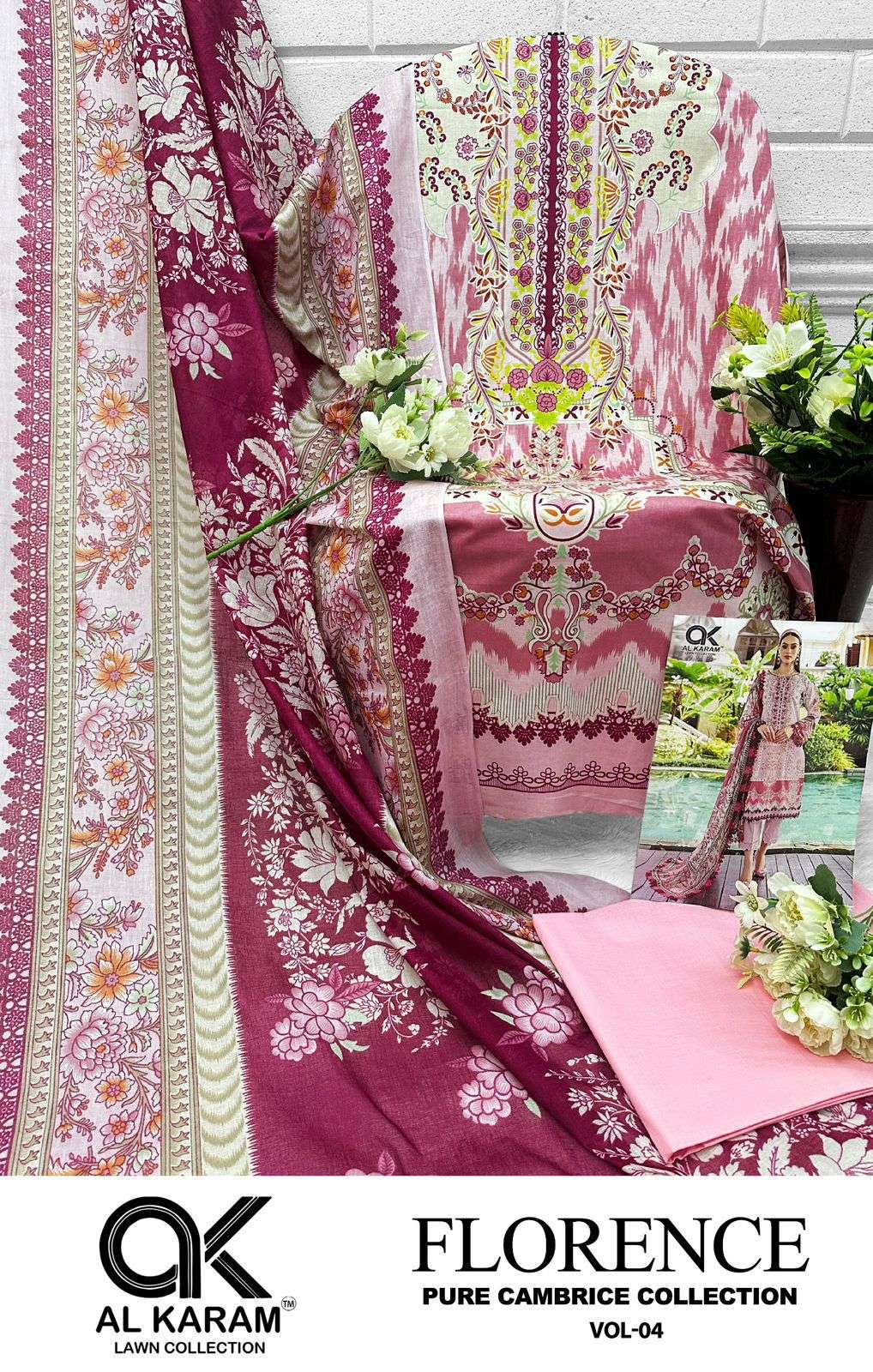 florence vol-4 by al karam 4001-4006 series unstich pakistani salwar kameez catalogue wholesale market surat 