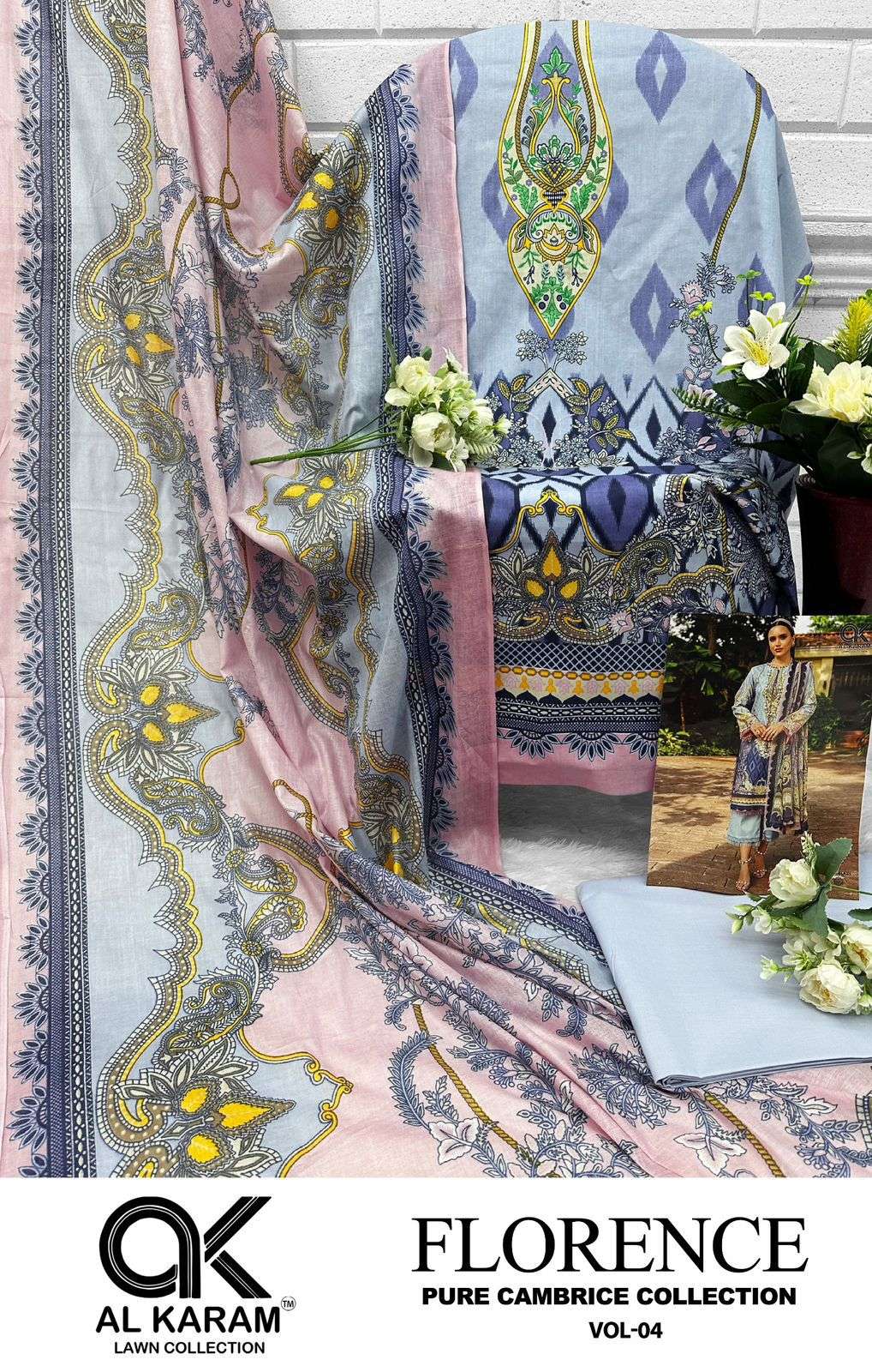 florence vol-4 by al karam 4001-4006 series unstich pakistani salwar kameez catalogue wholesale market surat 