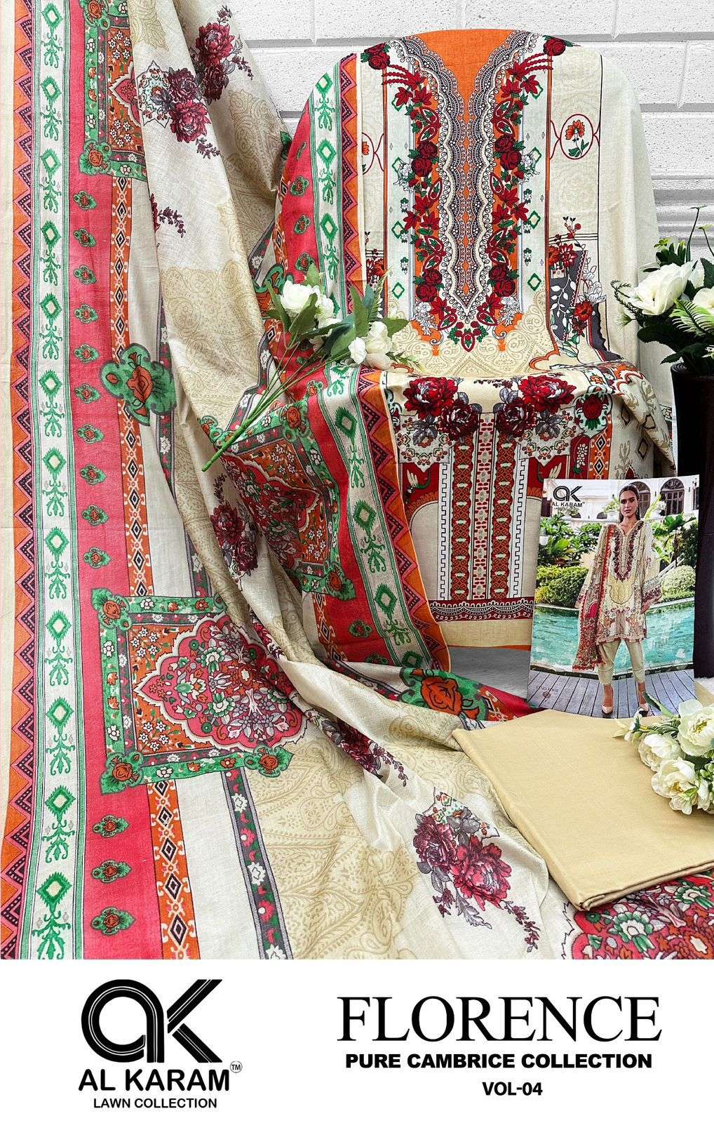 florence vol-4 by al karam 4001-4006 series unstich pakistani salwar kameez catalogue wholesale market surat 