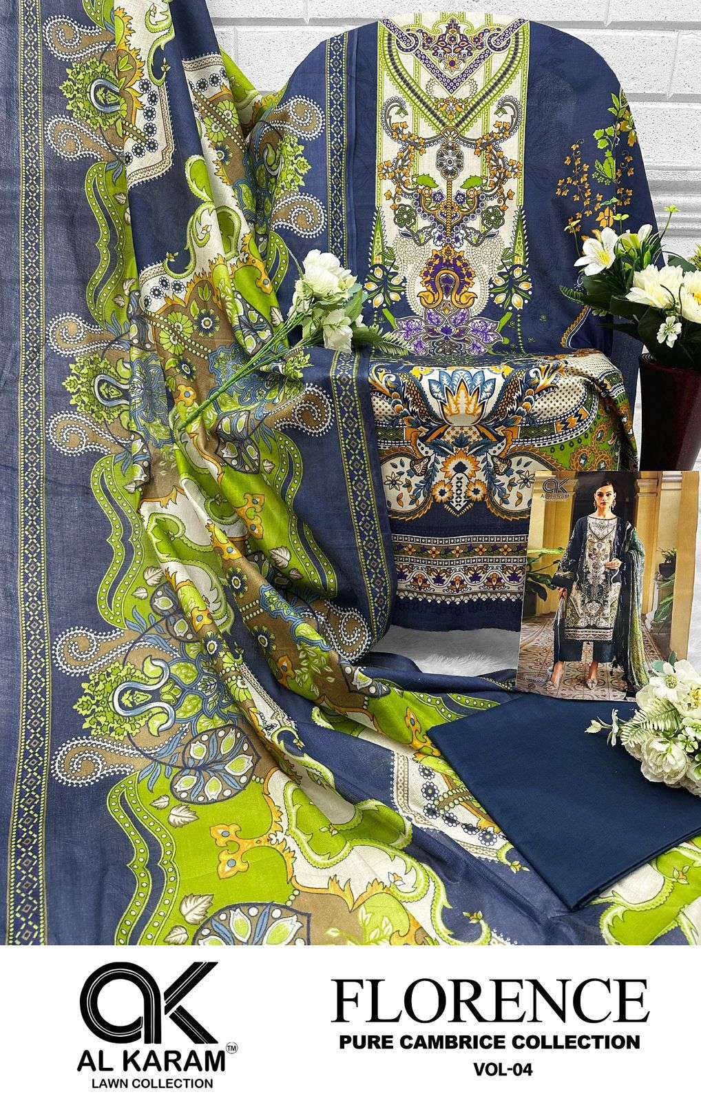 florence vol-4 by al karam 4001-4006 series unstich pakistani salwar kameez catalogue wholesale market surat 