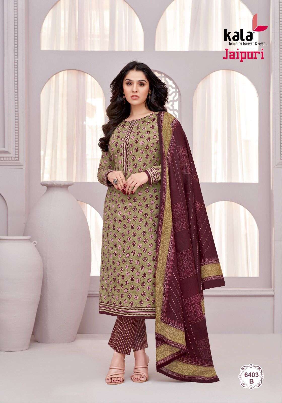 jaipuri vol-6 by tarika creation 6401-6412 series cotton designer indian suits catalogue online shopping surat gujarat 