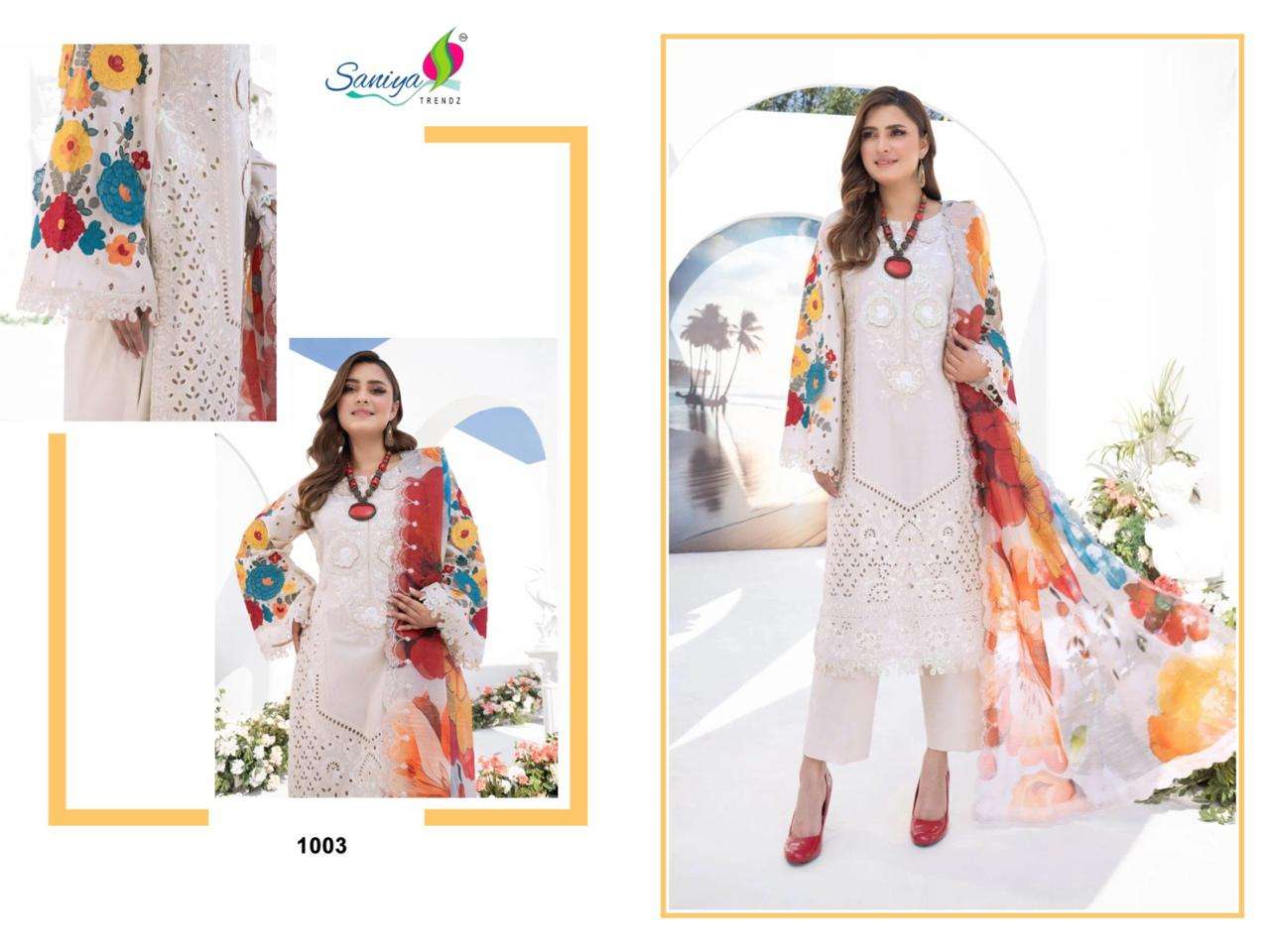 karma vol-1 by saniya trendz 1001-1003 series pakistani designer salwar kameez catalogue online surat gujarat 