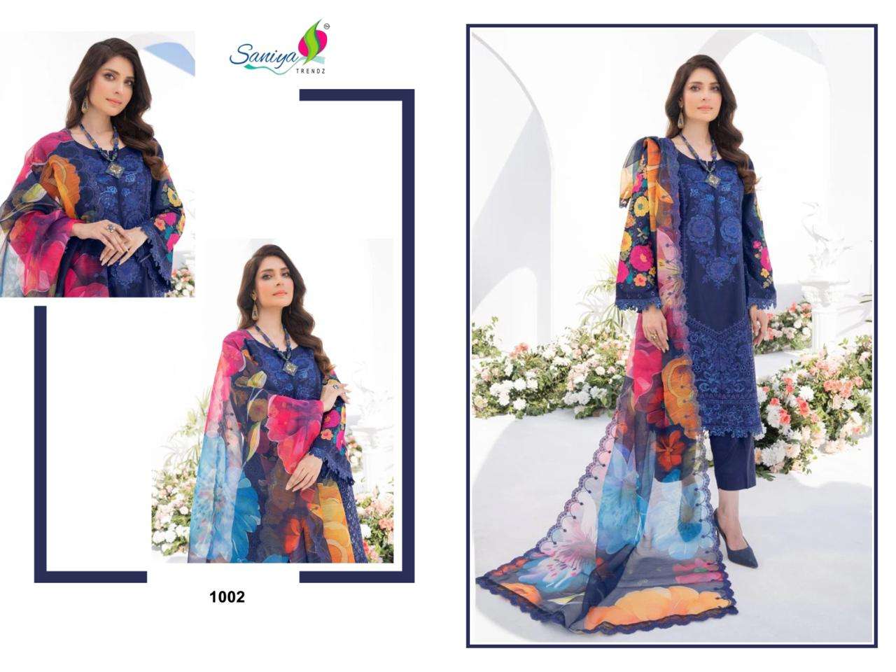 karma vol-1 by saniya trendz 1001-1003 series pakistani designer salwar kameez catalogue online surat gujarat 
