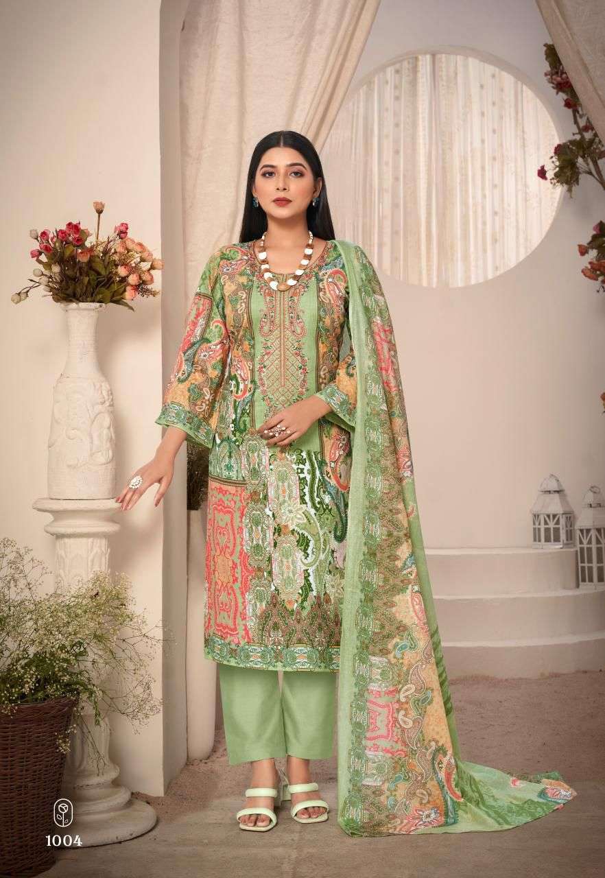 naira vol-1 by saanvi trends 1001-1008 series lawn cotton salwar kameez catalogue wholesale price surat gujarat 