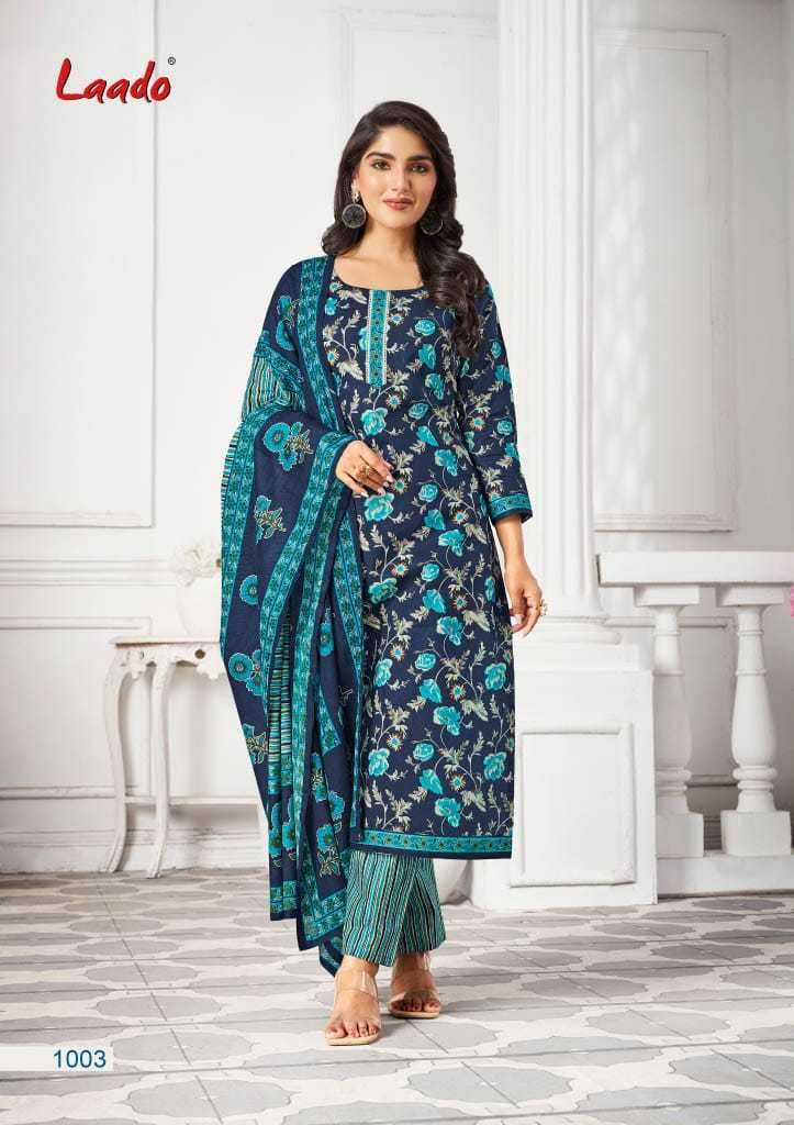 nargis vol-1 by laado 1001-1010 series indian designer pure cotton suits catalogue wholesale collection surat gujarat 