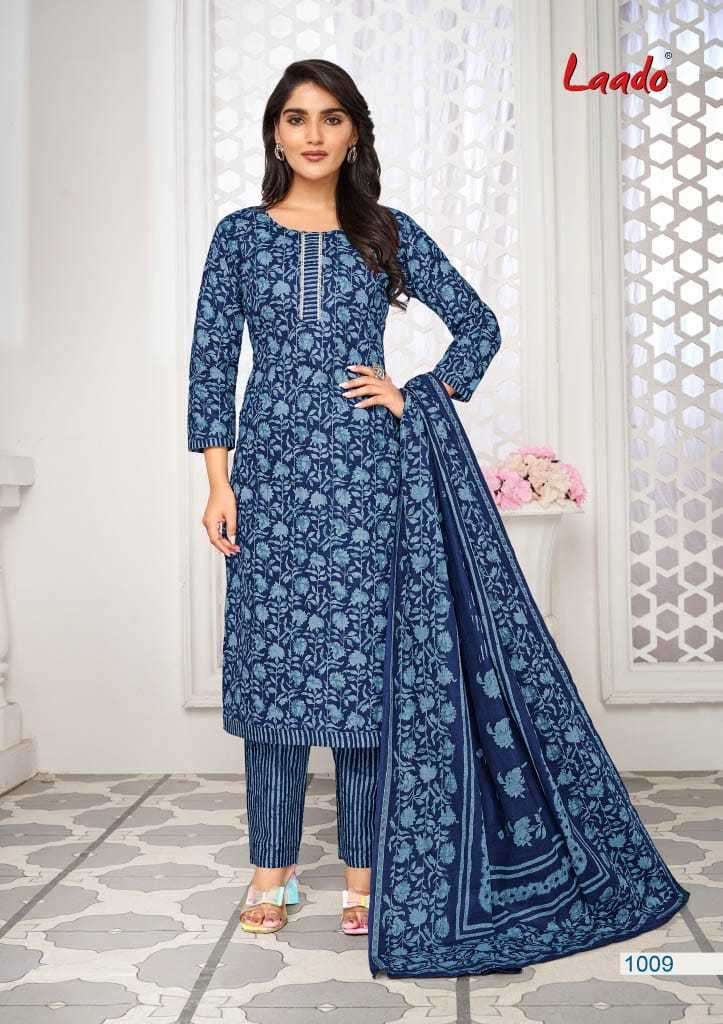 nargis vol-1 by laado 1001-1010 series indian designer pure cotton suits catalogue wholesale collection surat gujarat 