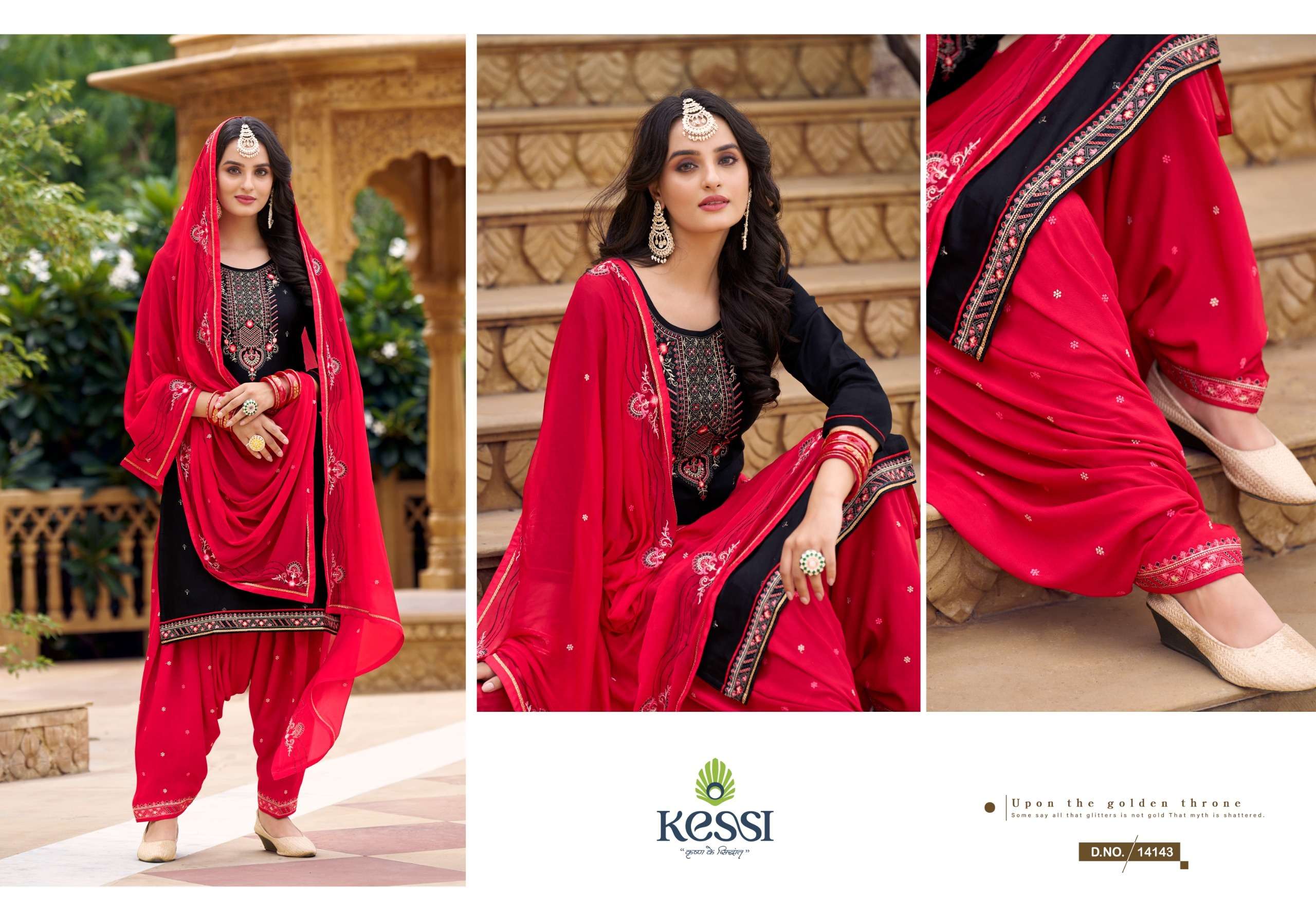 patiala house vol-100 by kessi fabrics 14141-14148 series jam silk cotton with work festive wear dress material catalogue surat gujarat 