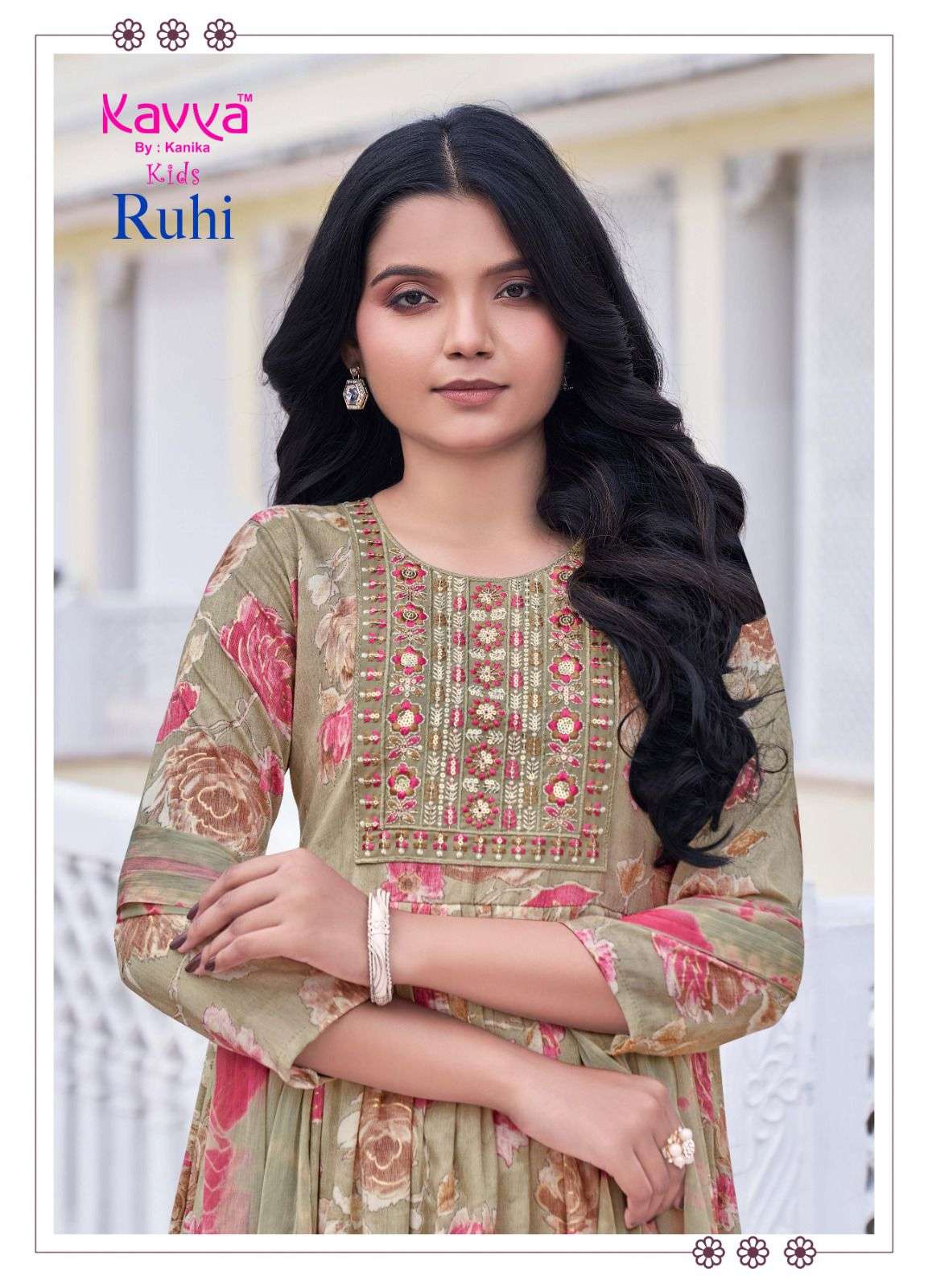 ruhi vol-3 by kavya 301-310 series umbrella cut designer readymade kids wear salwar suits catalogue surat 