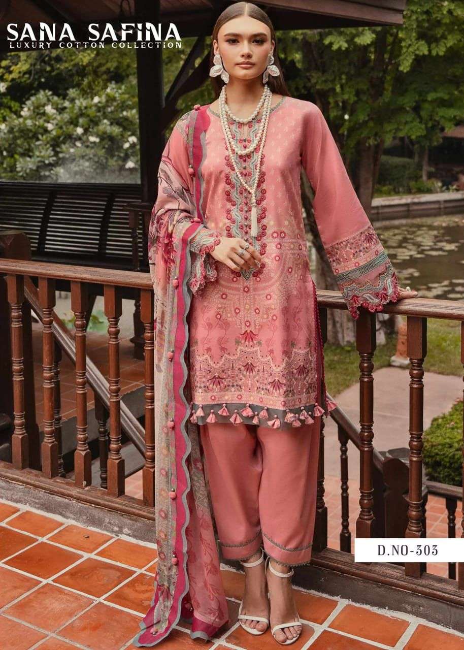 sana safina vol-3 by al karam 301-306 series cotton pakistani salwar kameez catalogue online surat 