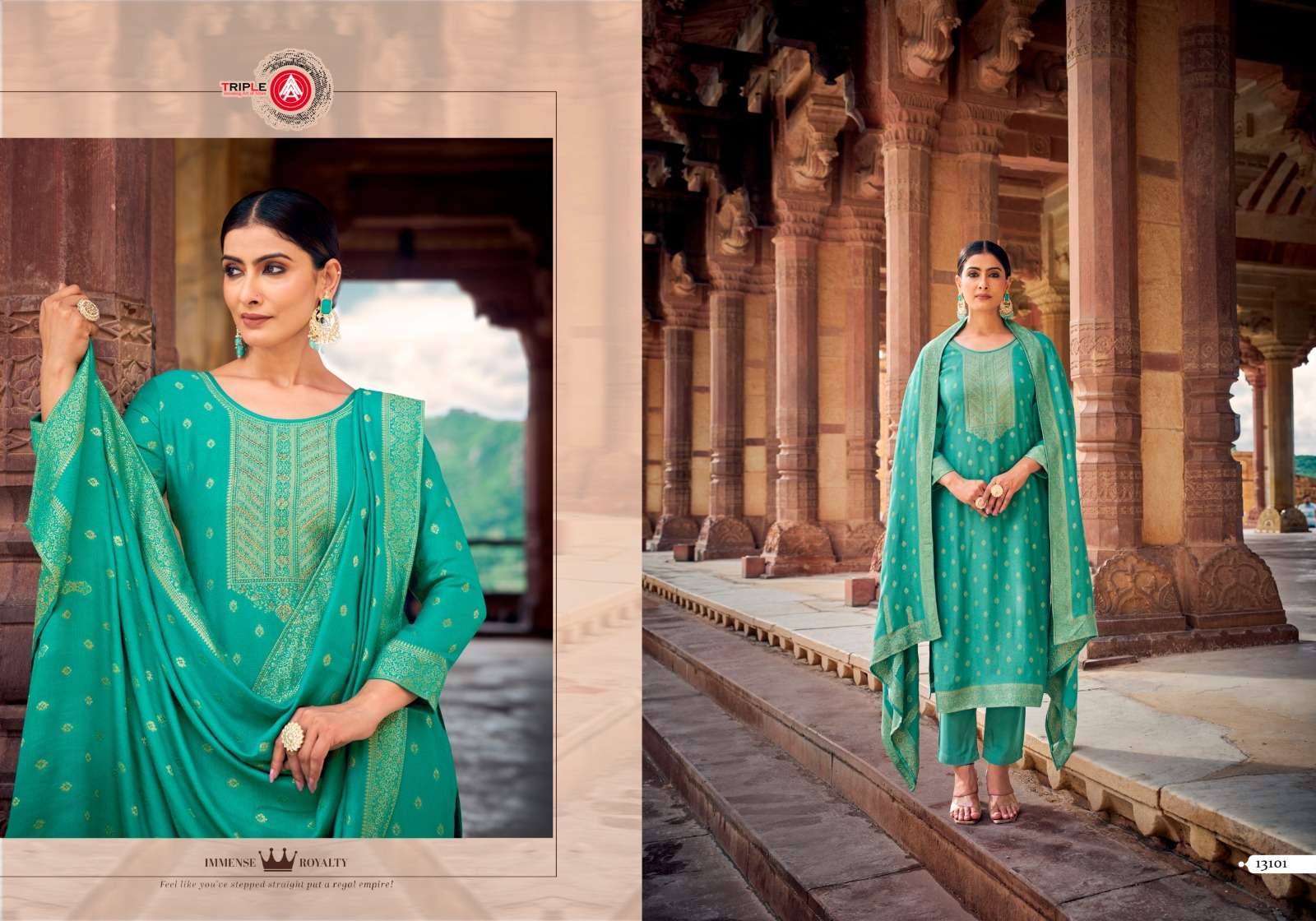 seeshmahal by triple aaa 13101-13106 series exclusive designer salwar kameez catalogue manufacturer surat 