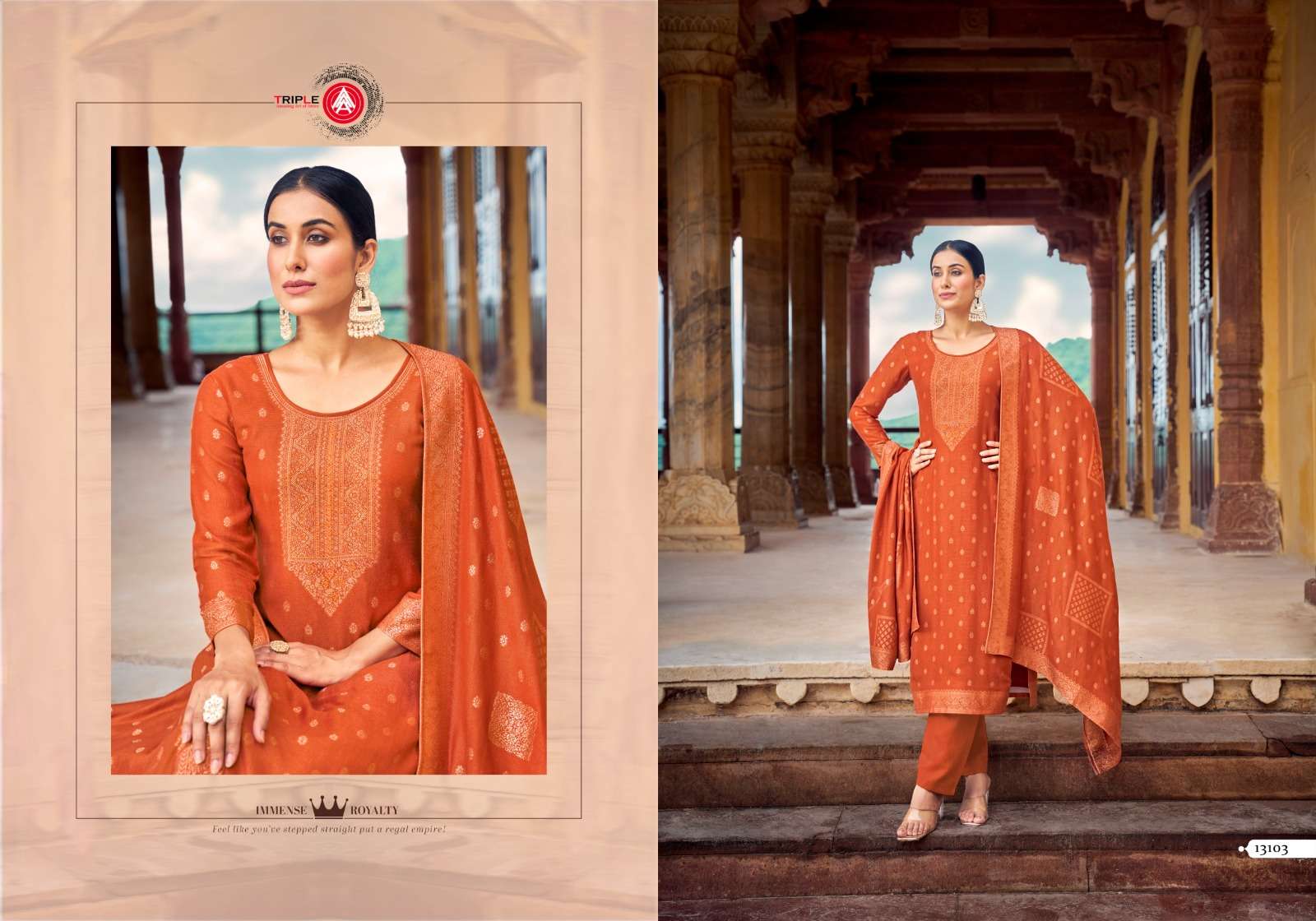 seeshmahal by triple aaa 13101-13106 series exclusive designer salwar kameez catalogue manufacturer surat 
