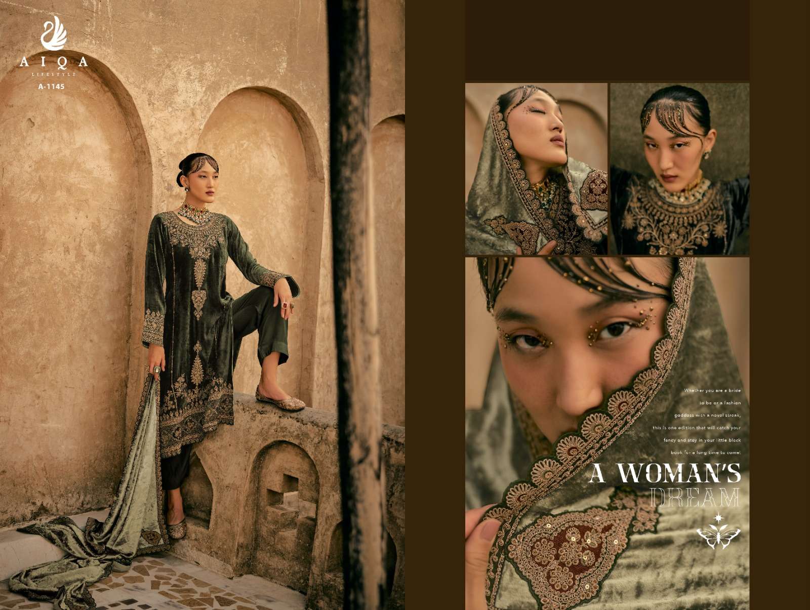 shaina by aiqa lifestyle 1143-1150 series heavy designer velvet pashmina salwar kameez catalogue surat gujarat 