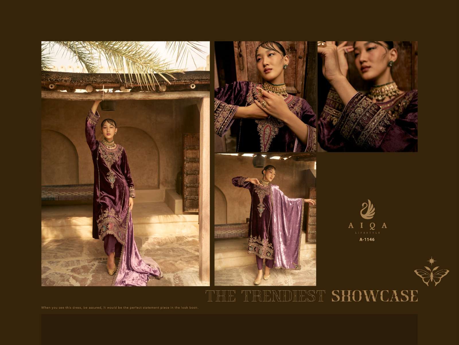 shaina by aiqa lifestyle 1143-1150 series heavy designer velvet pashmina salwar kameez catalogue surat gujarat 