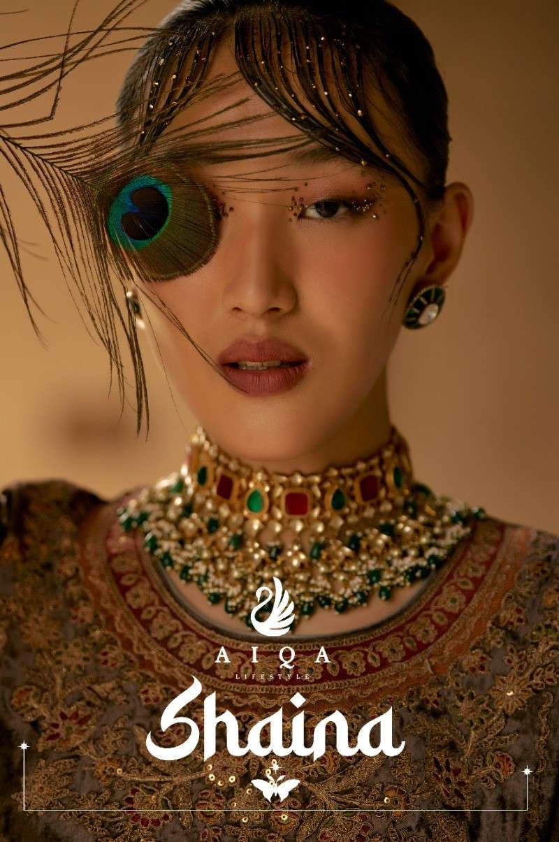 shaina by aiqa lifestyle 1143-1150 series heavy designer velvet pashmina salwar kameez catalogue surat gujarat 