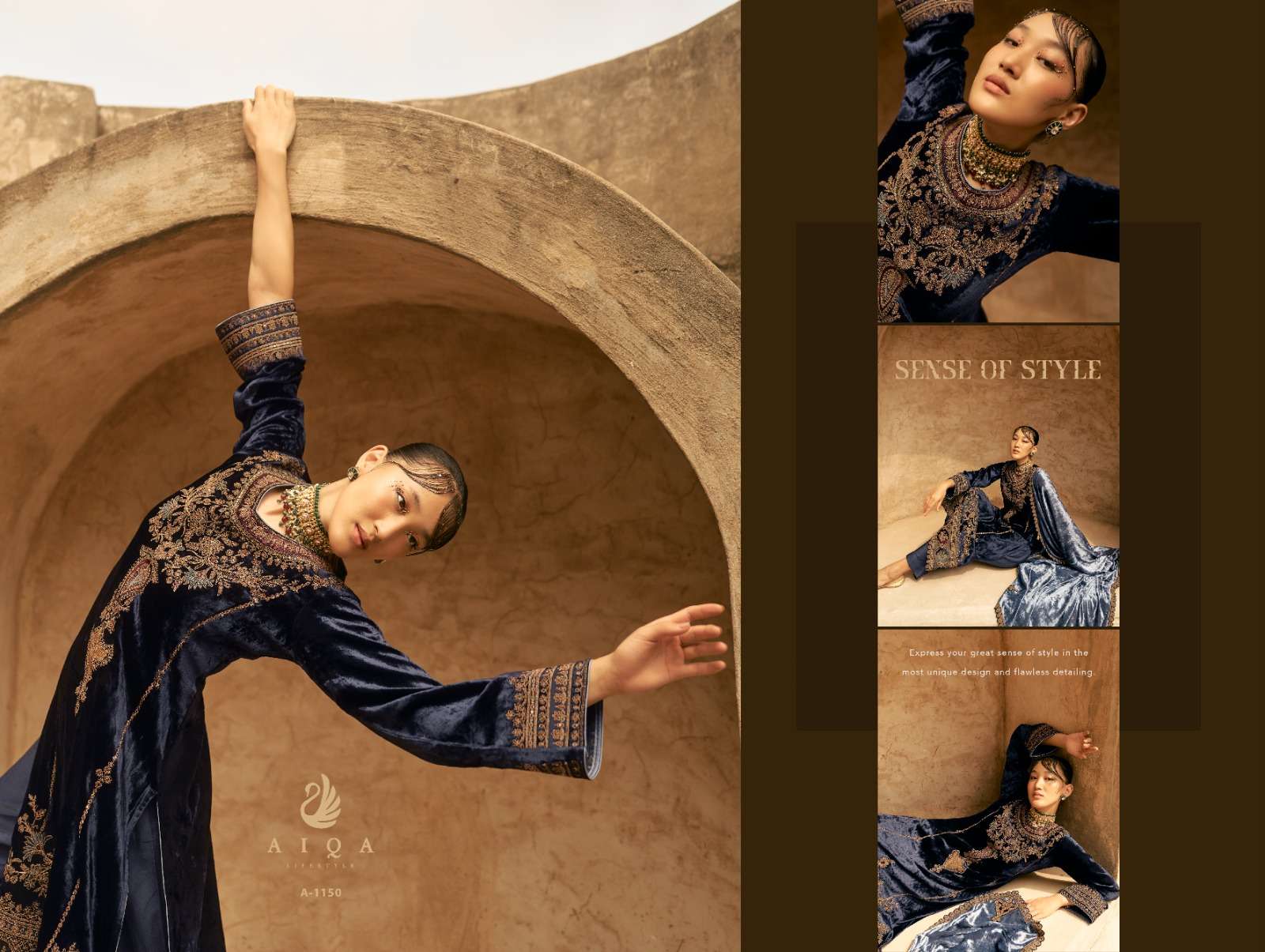 shaina by aiqa lifestyle 1143-1150 series heavy designer velvet pashmina salwar kameez catalogue surat gujarat 