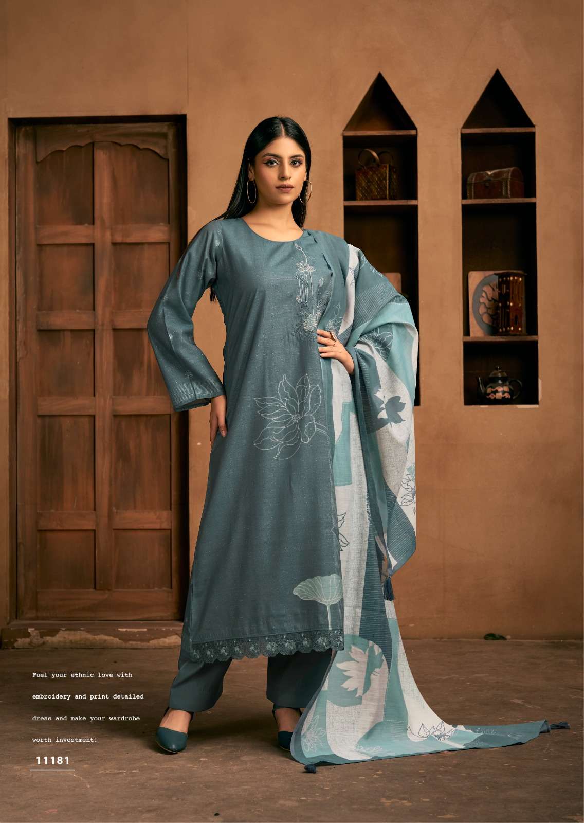 the portrait by sadhana fashion 1181 1184 series unstich designer exclusive salwar kameez catalogue wholesale market surat