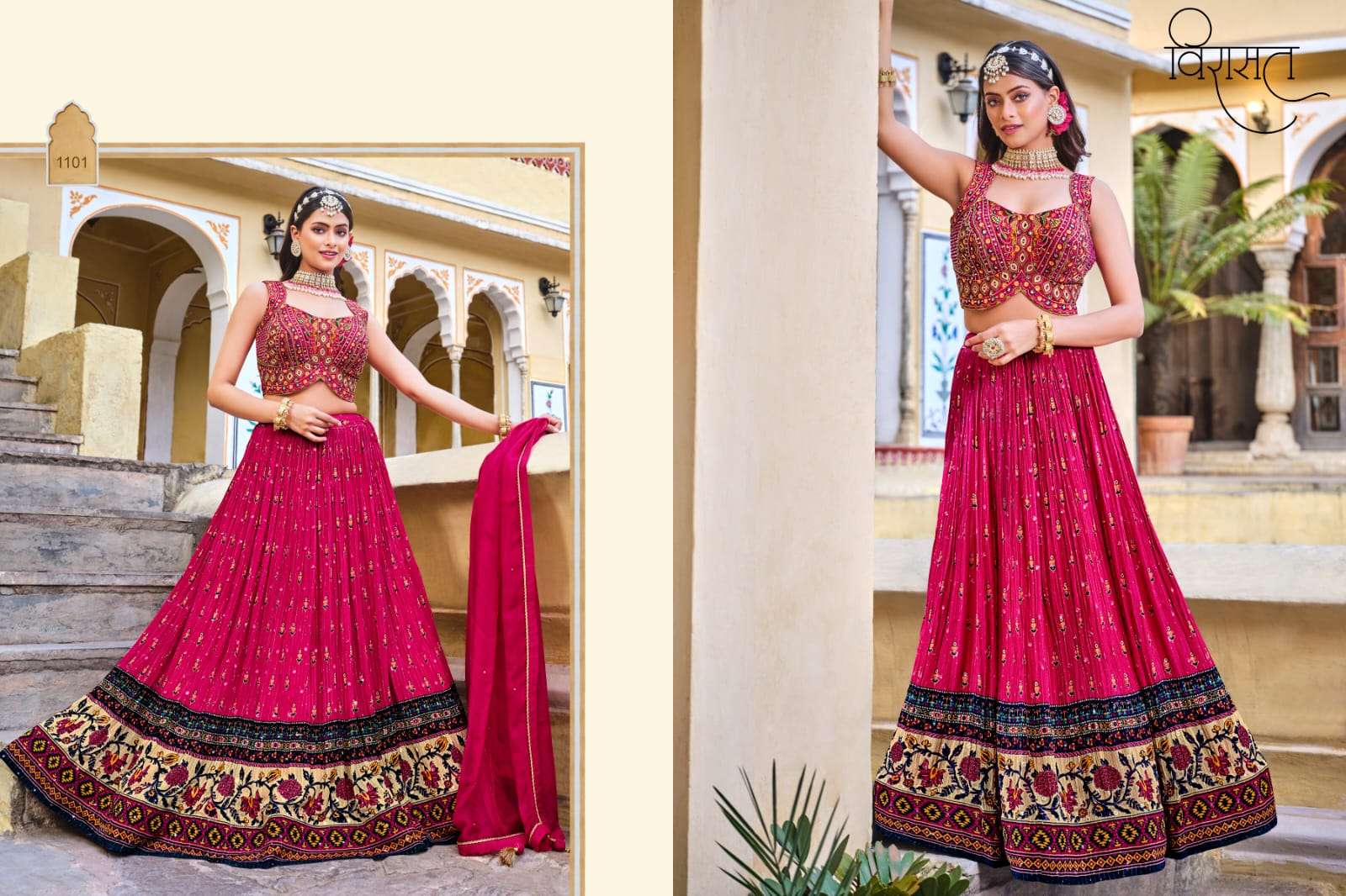 titliya by virasat 1101-1104 series heavy designer exclusive ready to wear lehenga catalogue surat 