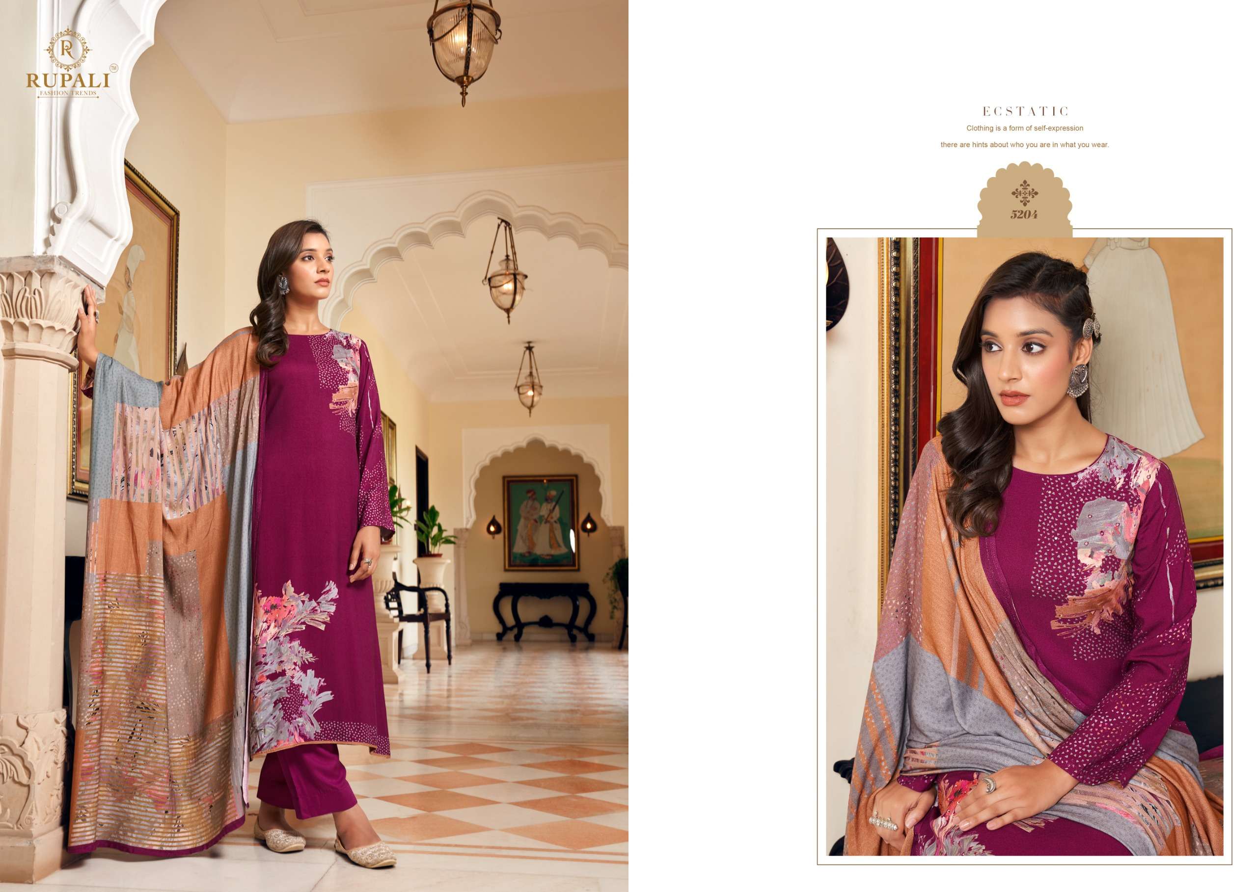 ziya by rupali fashion 5201-5206 series viscose pashmina exclusive salwar suits catalogue buy online surat 
