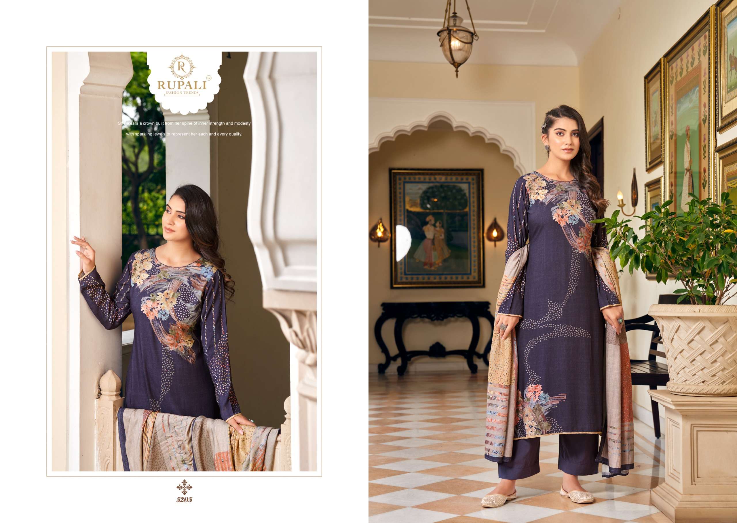 ziya by rupali fashion 5201-5206 series viscose pashmina exclusive salwar suits catalogue buy online surat 