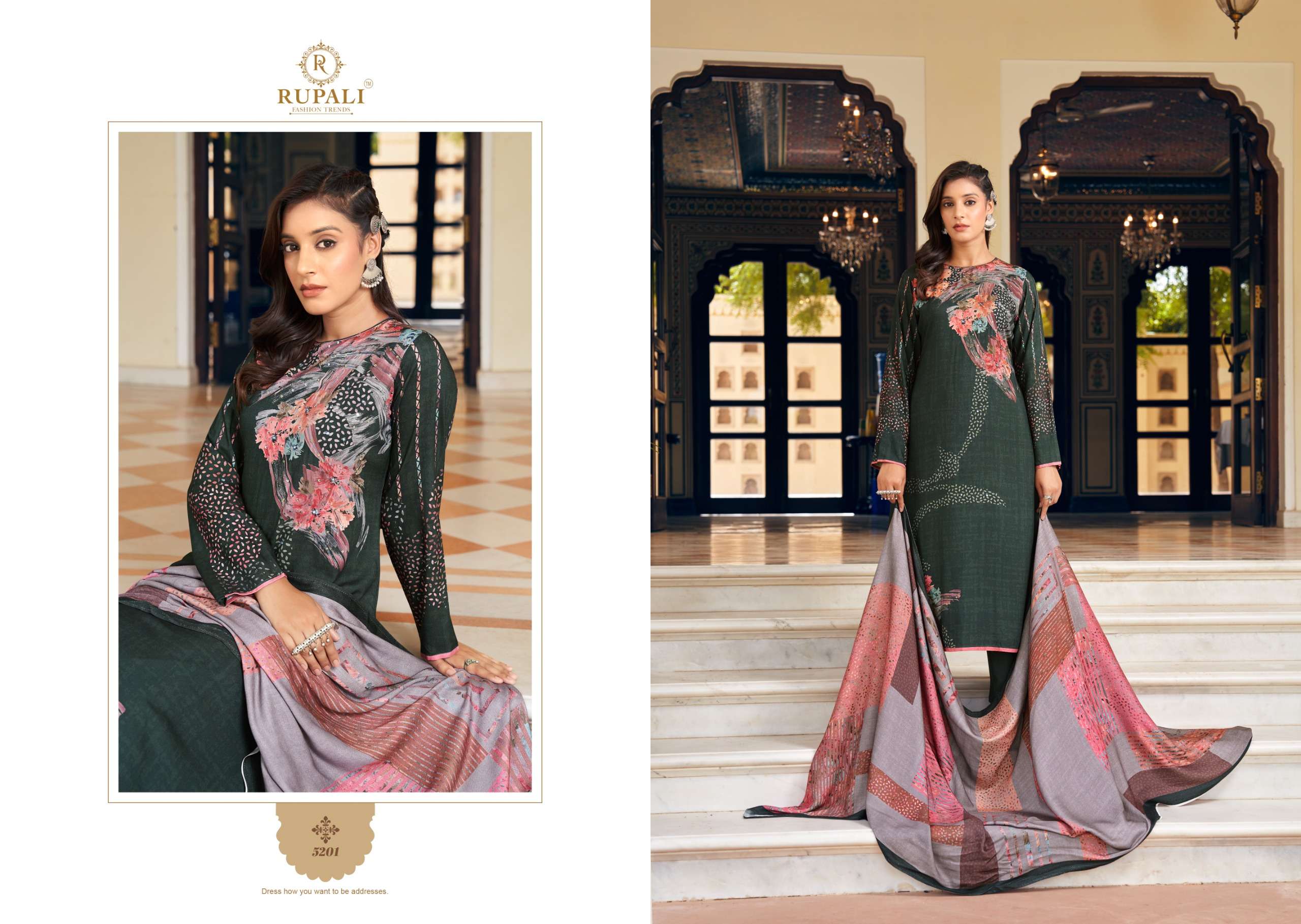 ziya by rupali fashion 5201-5206 series viscose pashmina exclusive salwar suits catalogue buy online surat 