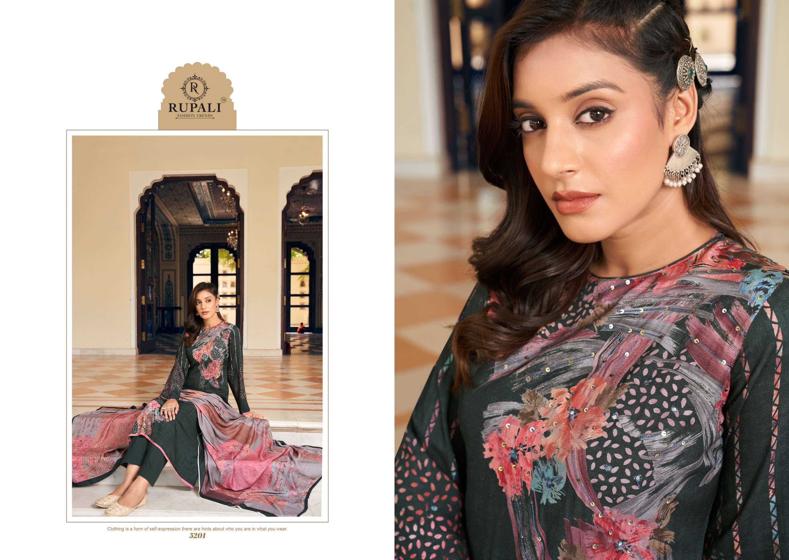 ziya by rupali fashion 5201-5206 series viscose pashmina exclusive salwar suits catalogue buy online surat 