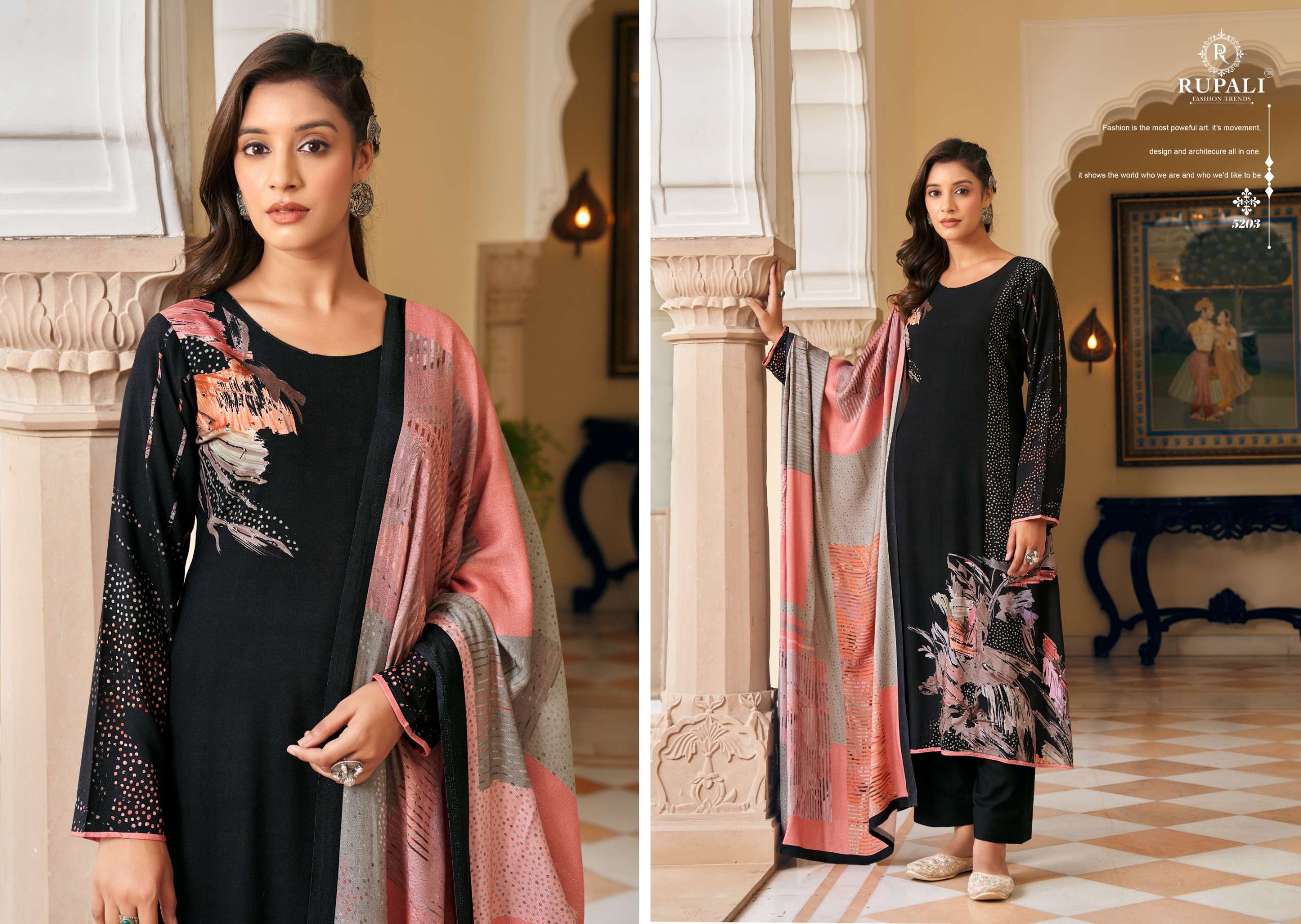 ziya by rupali fashion 5201-5206 series viscose pashmina exclusive salwar suits catalogue buy online surat 