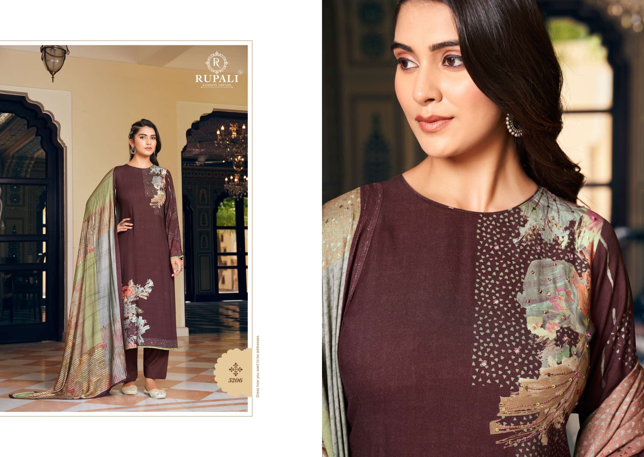 ziya by rupali fashion 5201-5206 series viscose pashmina exclusive salwar suits catalogue buy online surat 