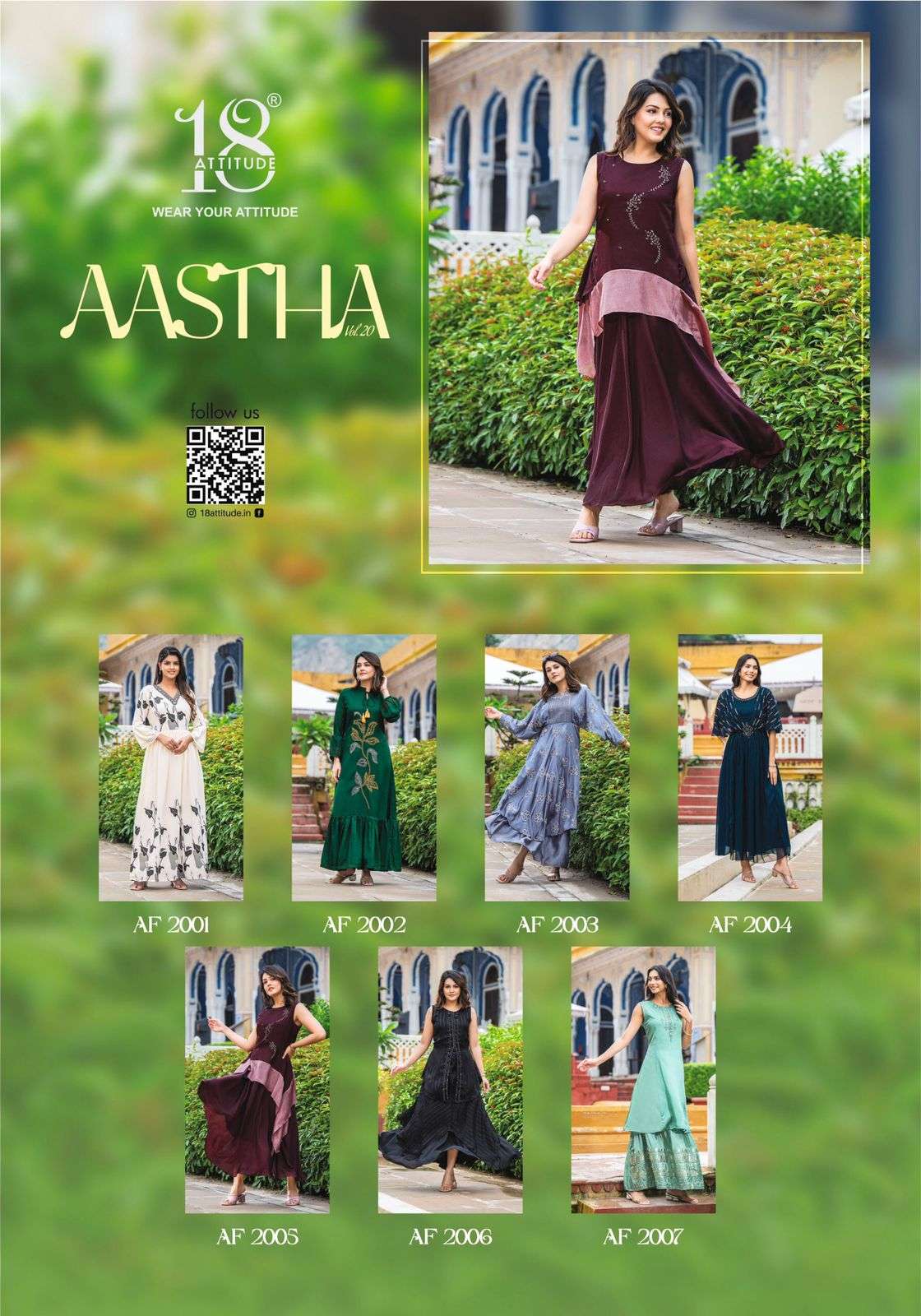 aastha vol-20 by 18 attitude trendy look designer fancy one piece latest catalogue design 2024