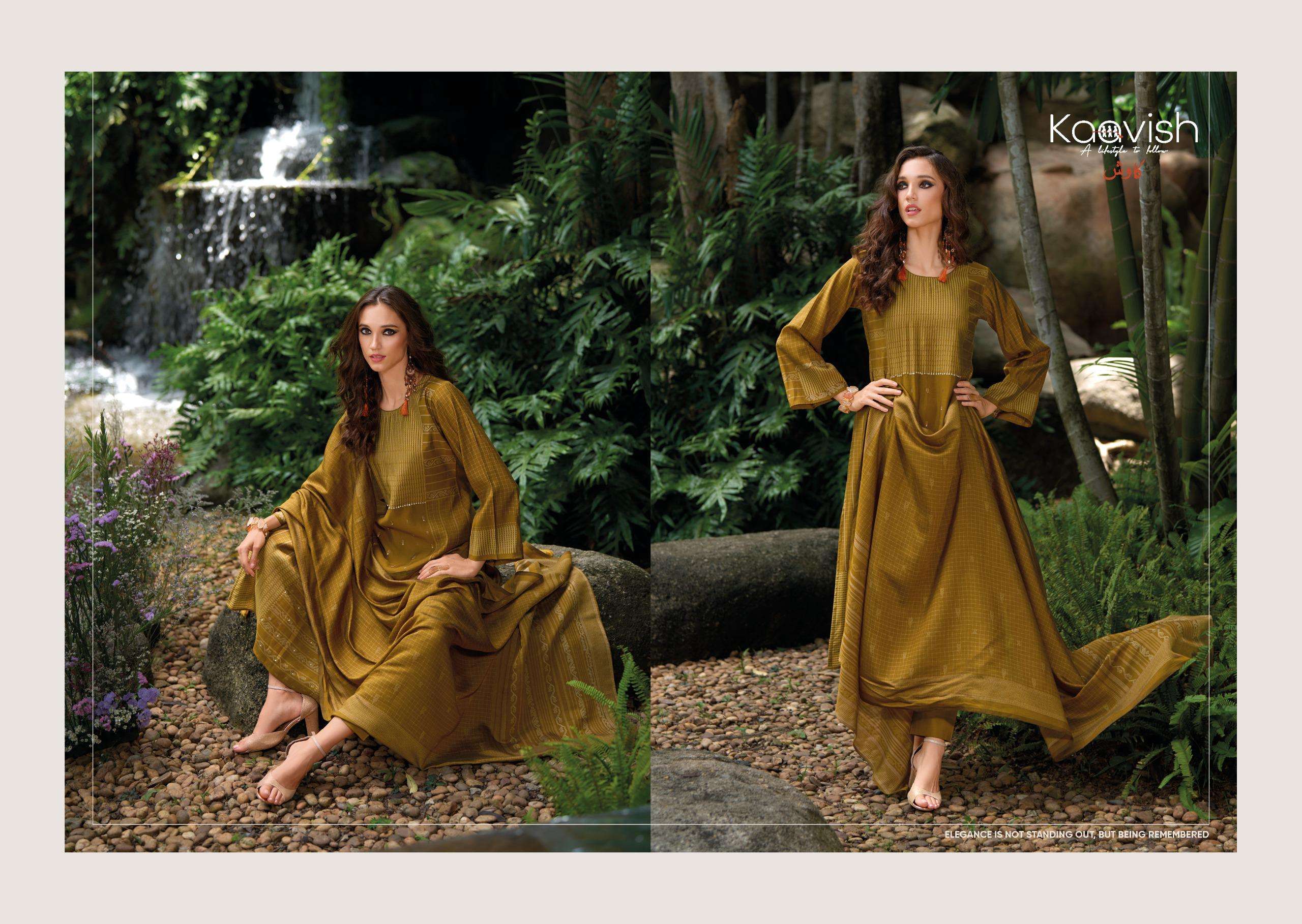 aldora by kaavish fashion 1001-1004 series fancy handwork with digital print pure viscose pashmina suits catalogue surat 