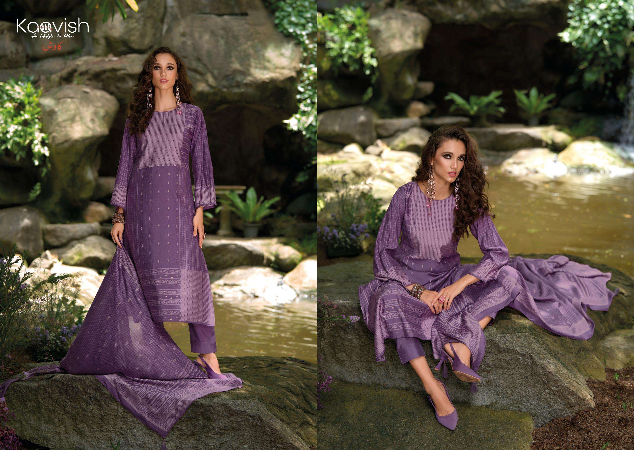 aldora by kaavish fashion 1001-1004 series fancy handwork with digital print pure viscose pashmina suits catalogue surat 