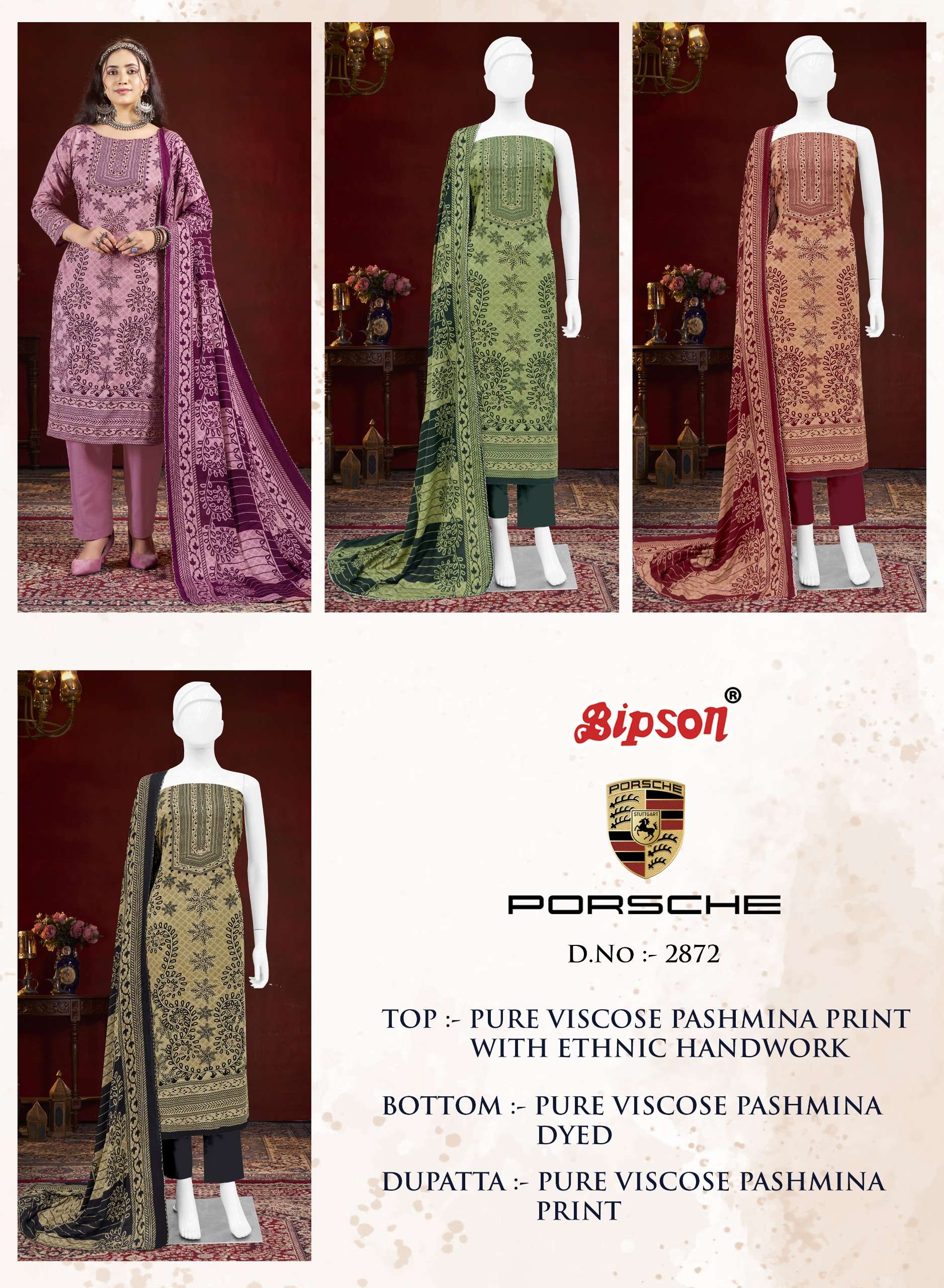 bipson prints porsche 2872 series upcoming winter season special viscose pashmina suits catalogue surat 