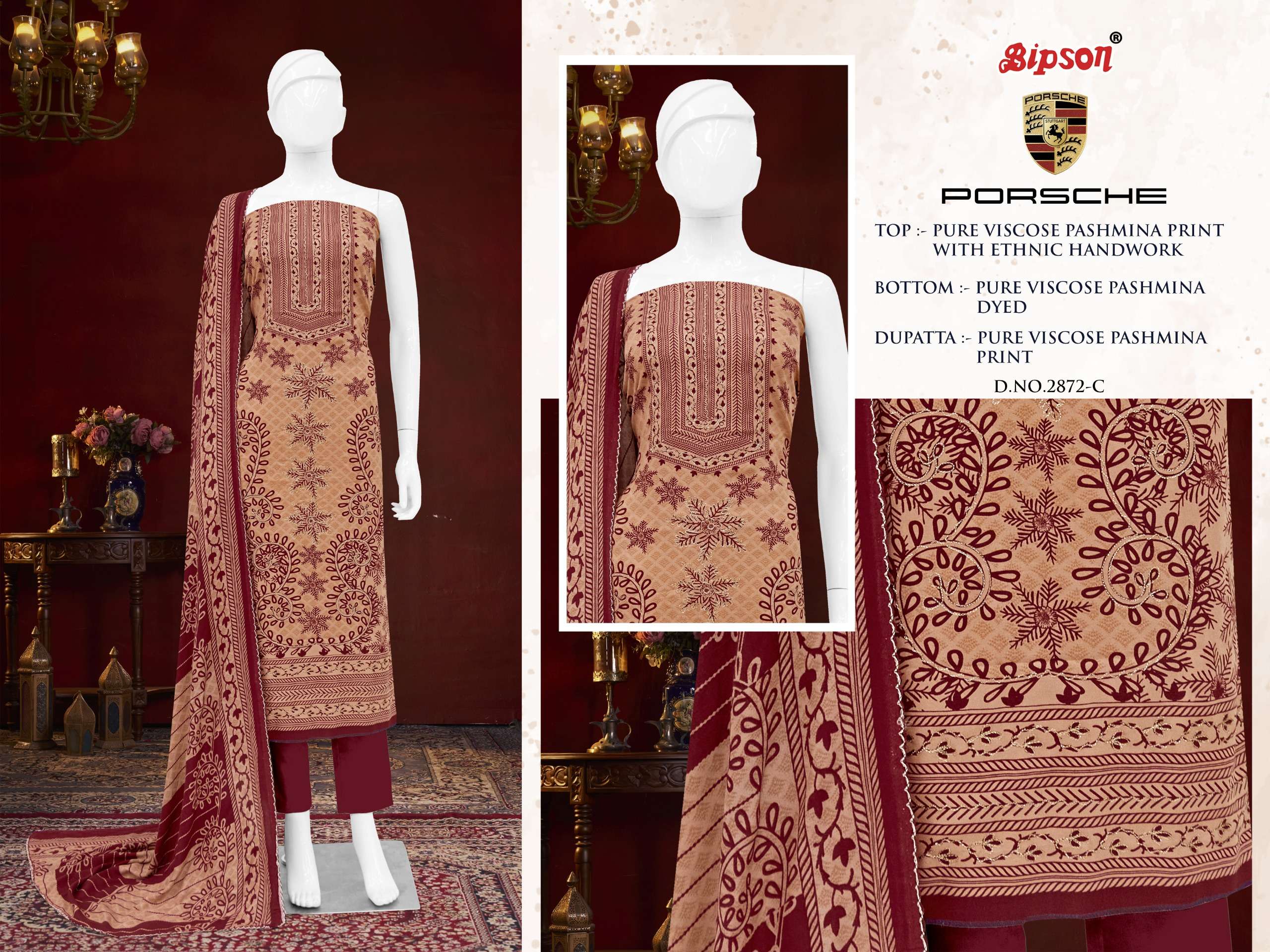 bipson prints porsche 2872 series upcoming winter season special viscose pashmina suits catalogue surat 