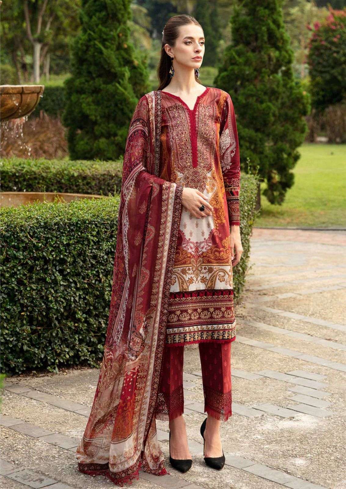 crimson vol-10 by jade 10001-10006 series exclusive karachi print lawn cotton wholesale rate catalogue surat 