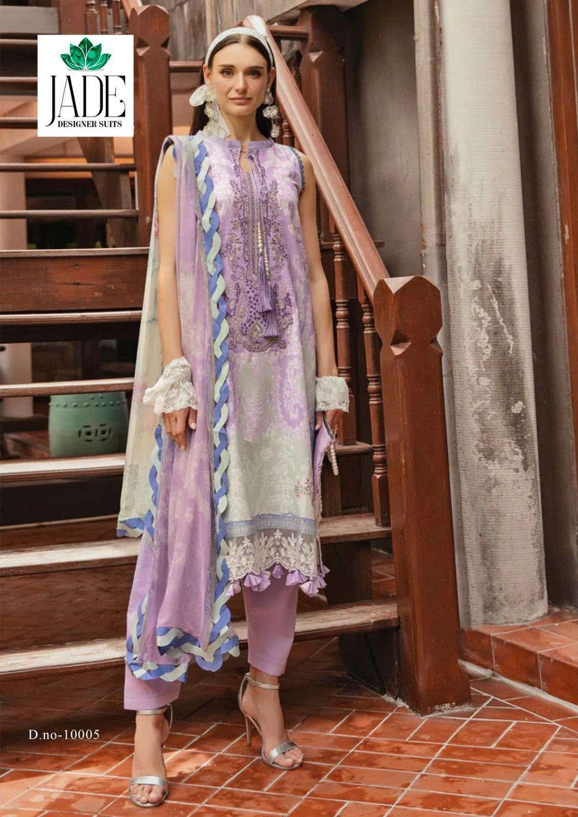 crimson vol-10 by jade 10001-10006 series exclusive karachi print lawn cotton wholesale rate catalogue surat 