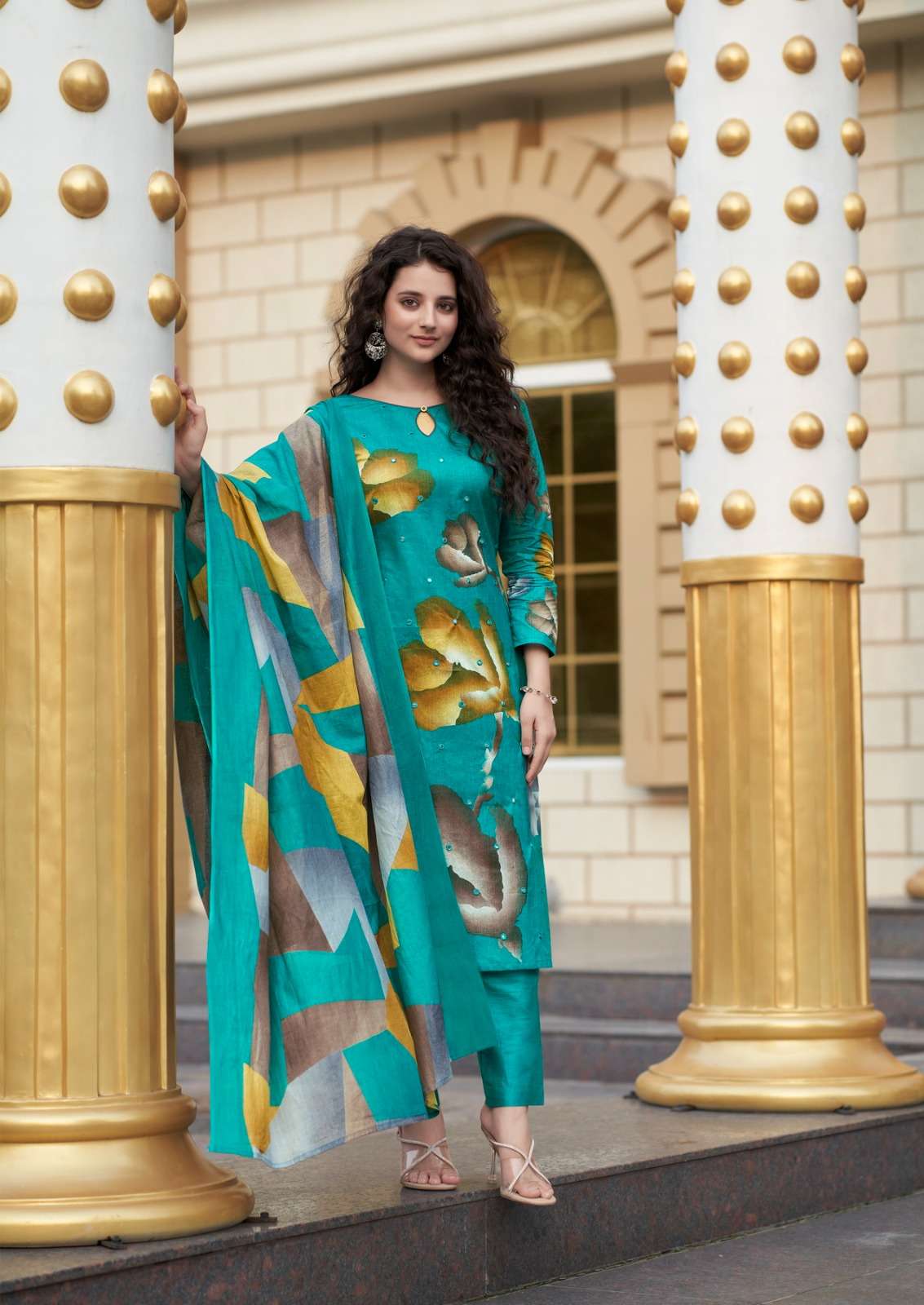 dua by yashika trends 1001-1008 series fancy designer unstich cotton salwar kameez catalogue wholesaler surat 