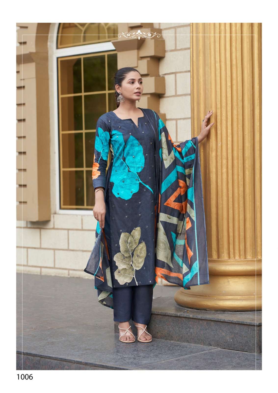 dua by yashika trends 1001-1008 series fancy designer unstich cotton salwar kameez catalogue wholesaler surat 