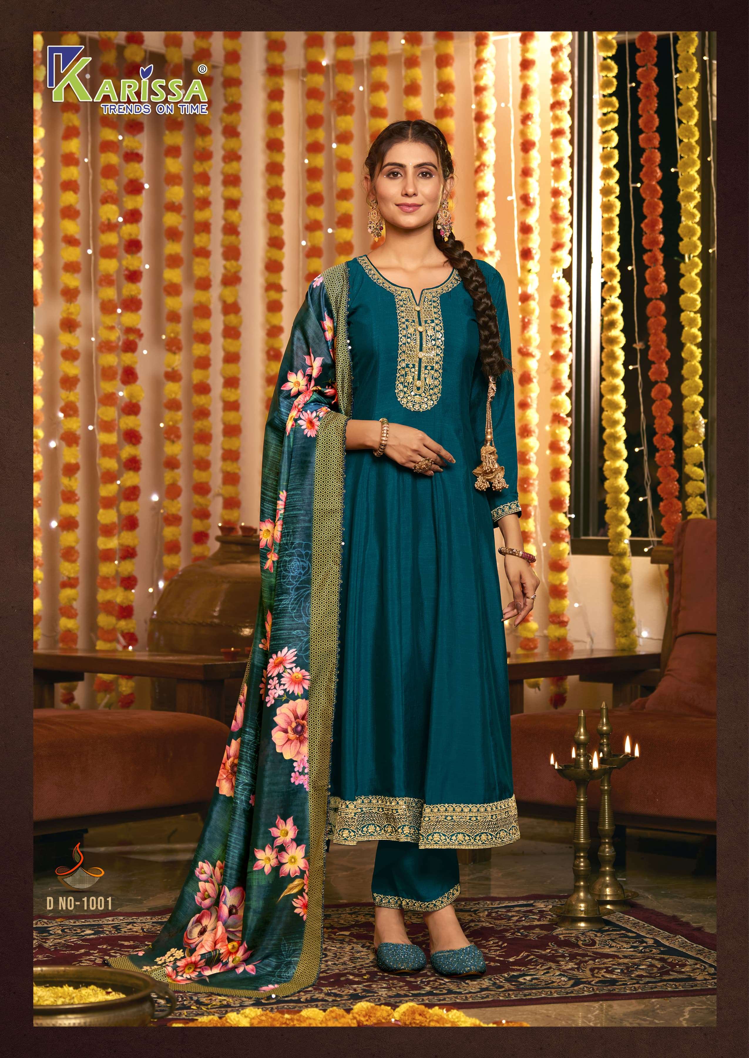 gehna by karissa trends 1001-1004 series indian festival designer kurtis catalogue wholesale dealer surat 