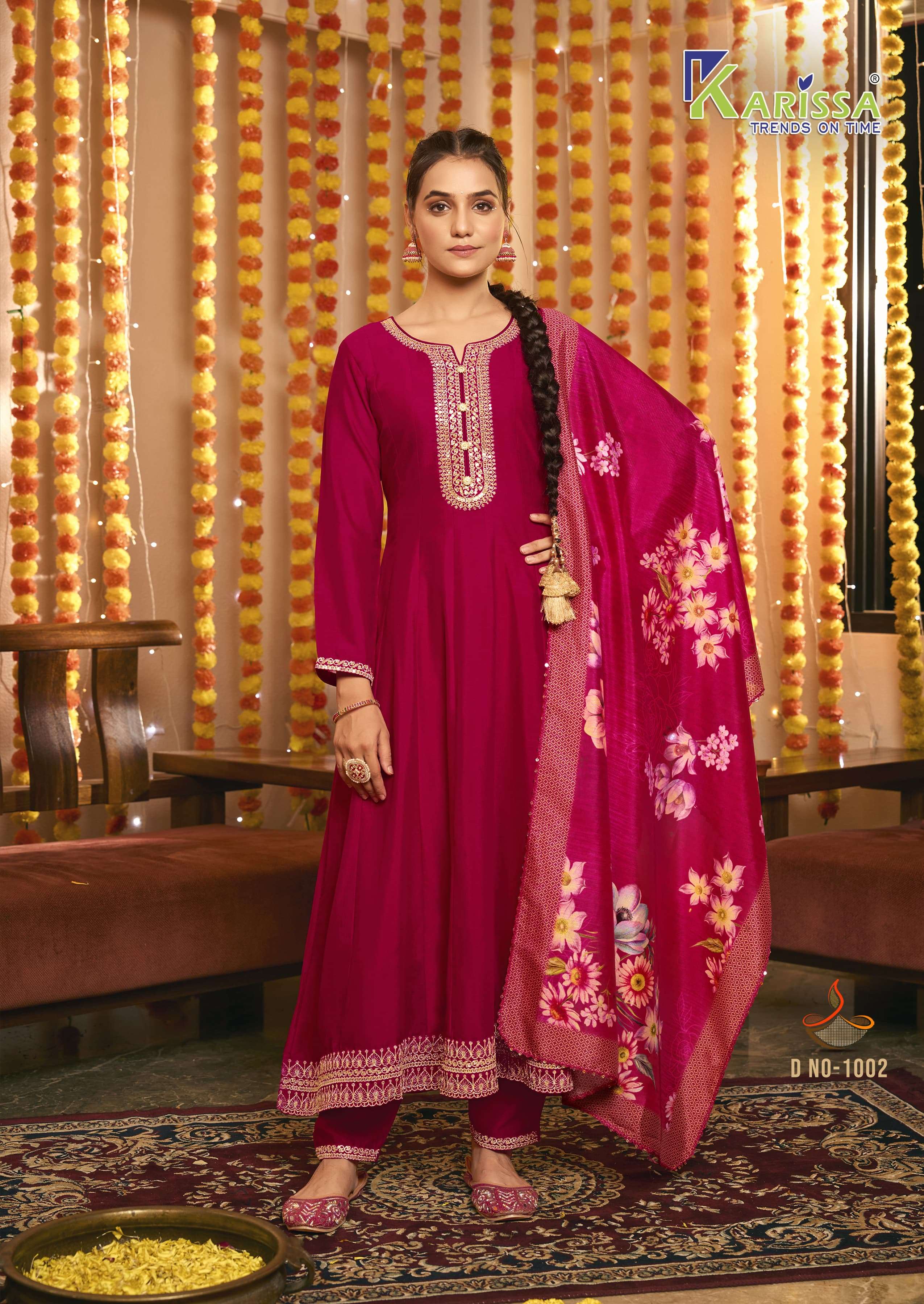 gehna by karissa trends 1001-1004 series indian festival designer kurtis catalogue wholesale dealer surat 