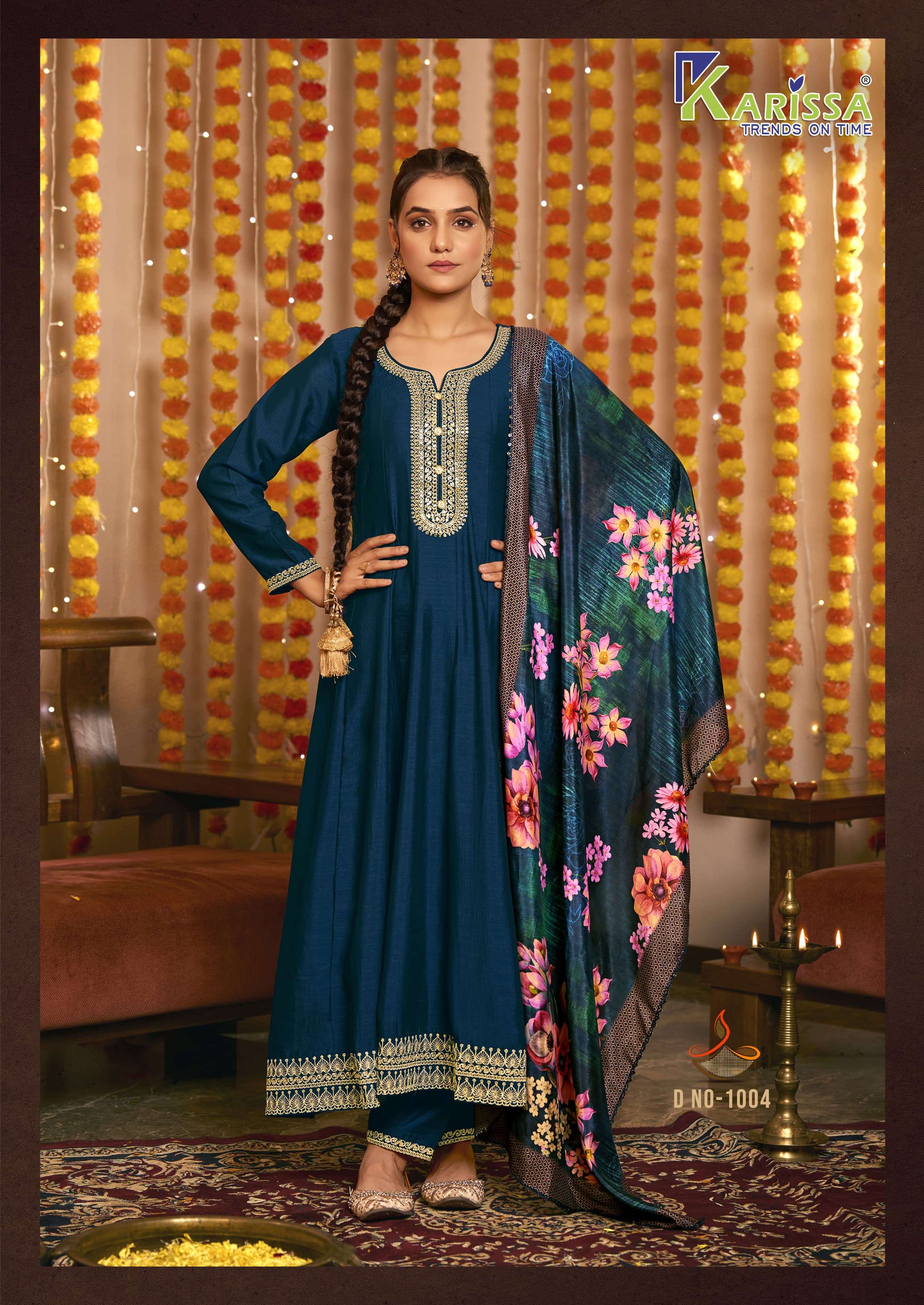 gehna by karissa trends 1001-1004 series indian festival designer kurtis catalogue wholesale dealer surat 