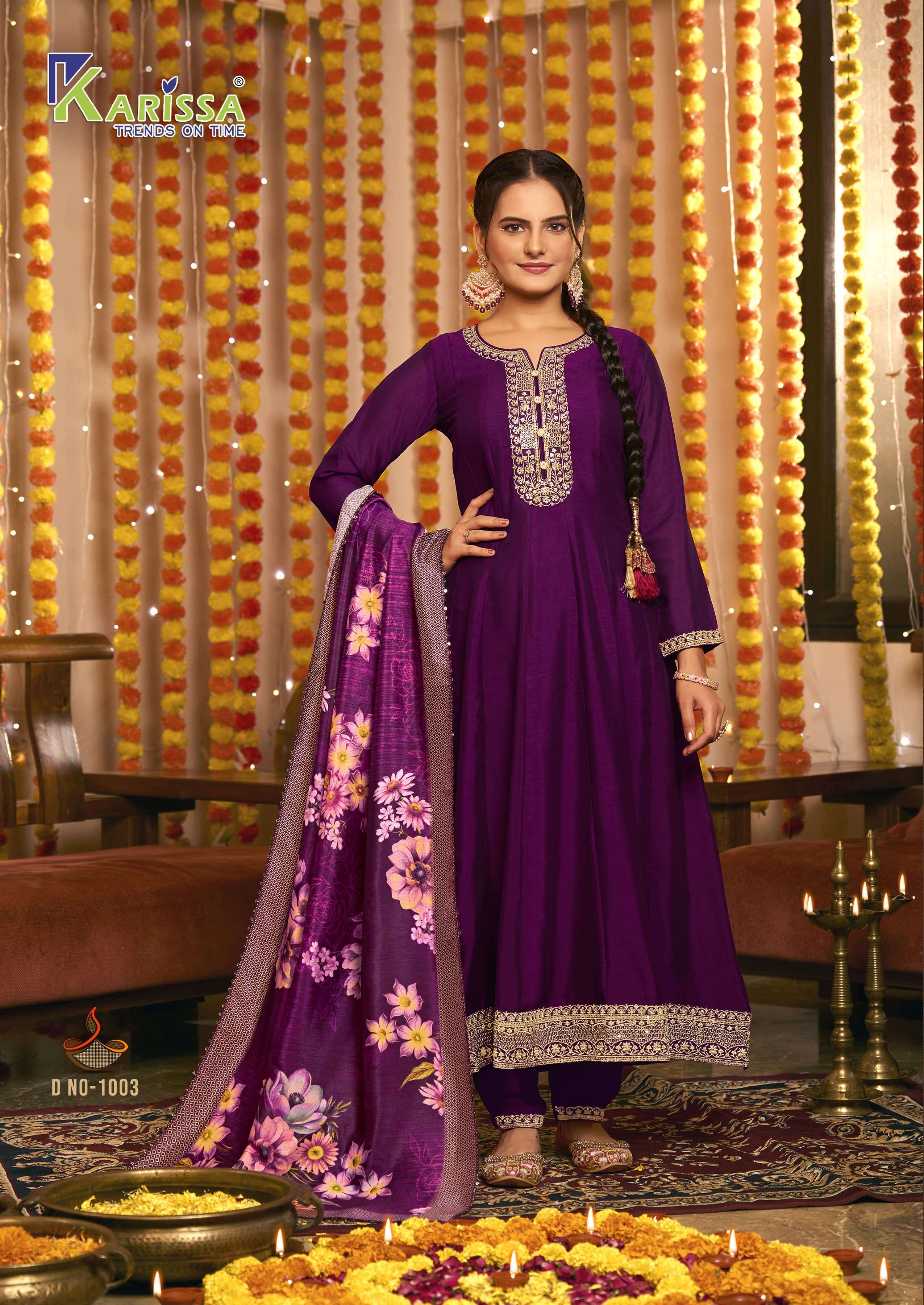 gehna by karissa trends 1001-1004 series indian festival designer kurtis catalogue wholesale dealer surat 