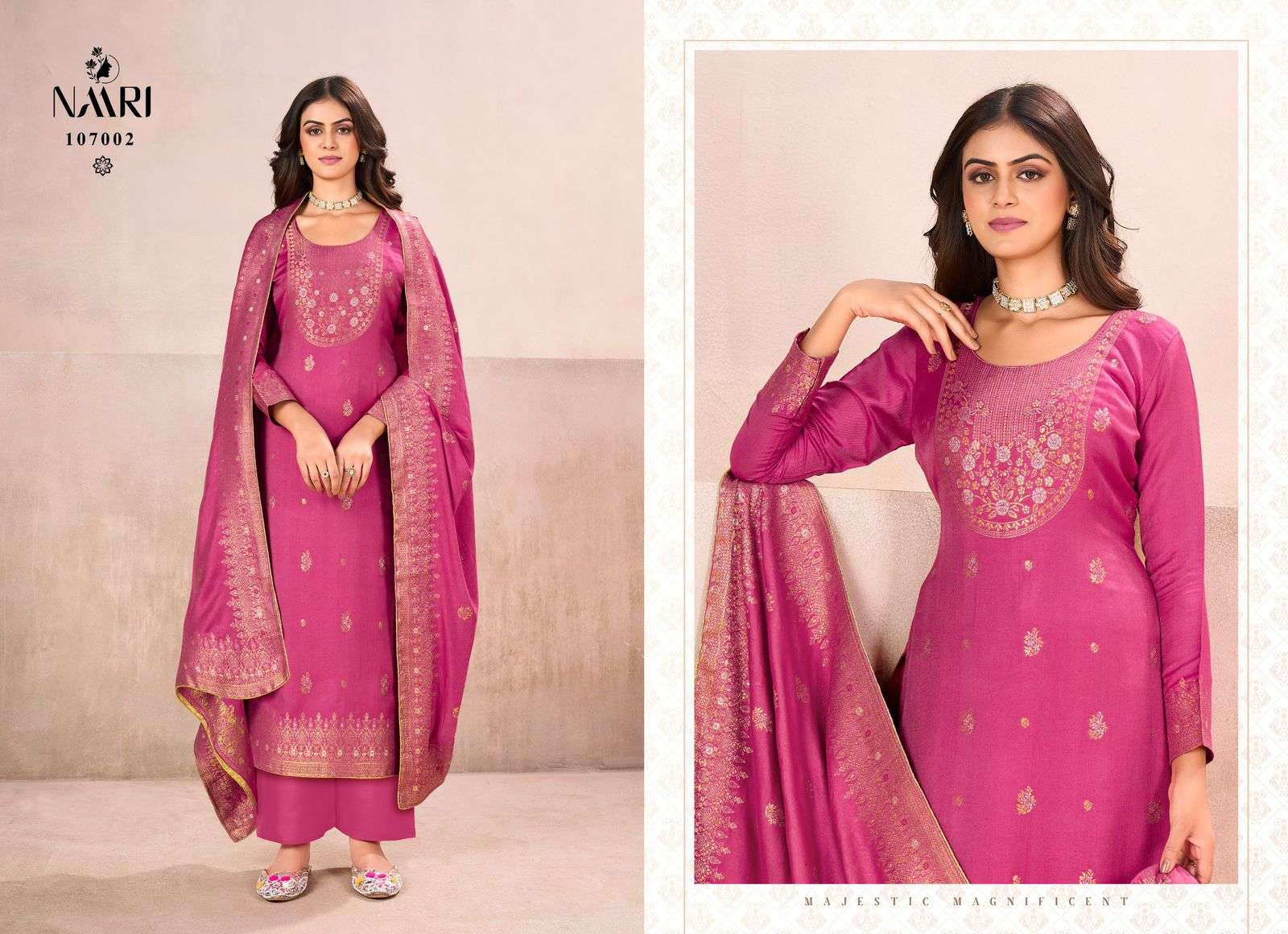 gul neer by naari 107001-107004 series winter special designer viscose pashmina salwar suits catalogue surat