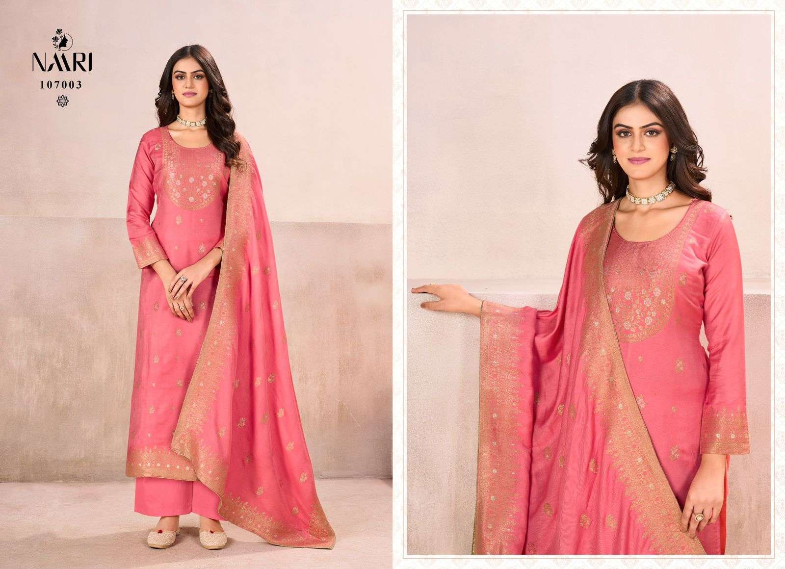 gul neer by naari 107001-107004 series winter special designer viscose pashmina salwar suits catalogue surat