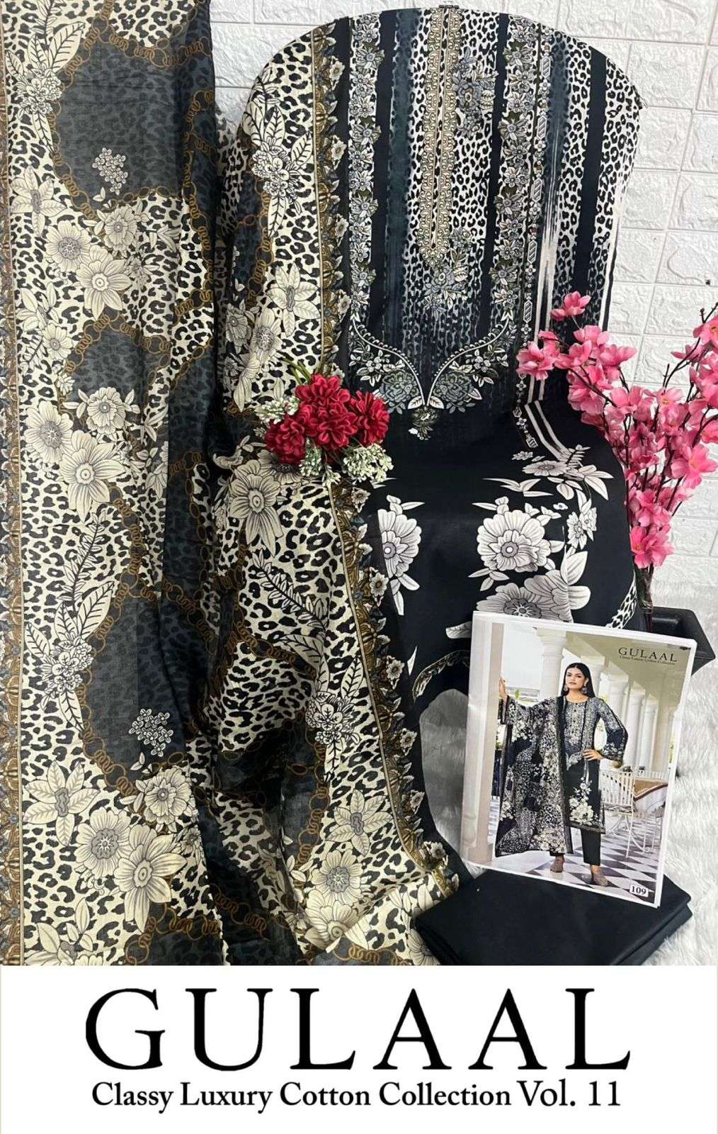 gulaal vol-11 by gulaal 101-110 series pure cotton salwar kameez latest catalogue online best rate surat 