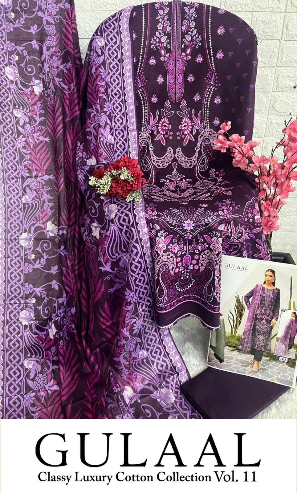 gulaal vol-11 by gulaal 101-110 series pure cotton salwar kameez latest catalogue online best rate surat 