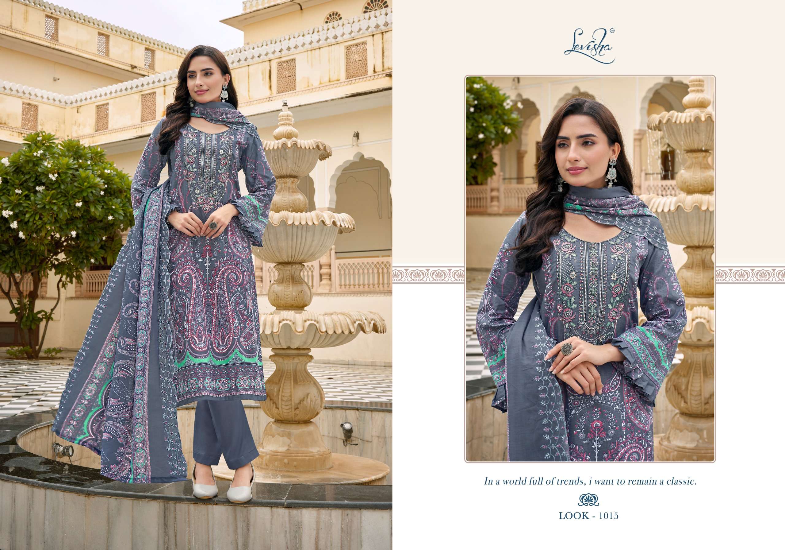 guzarish nx by levisha 1013-1018 series exclusive designer cambric lawn cotton salwar suits material latest catalogue design 2024